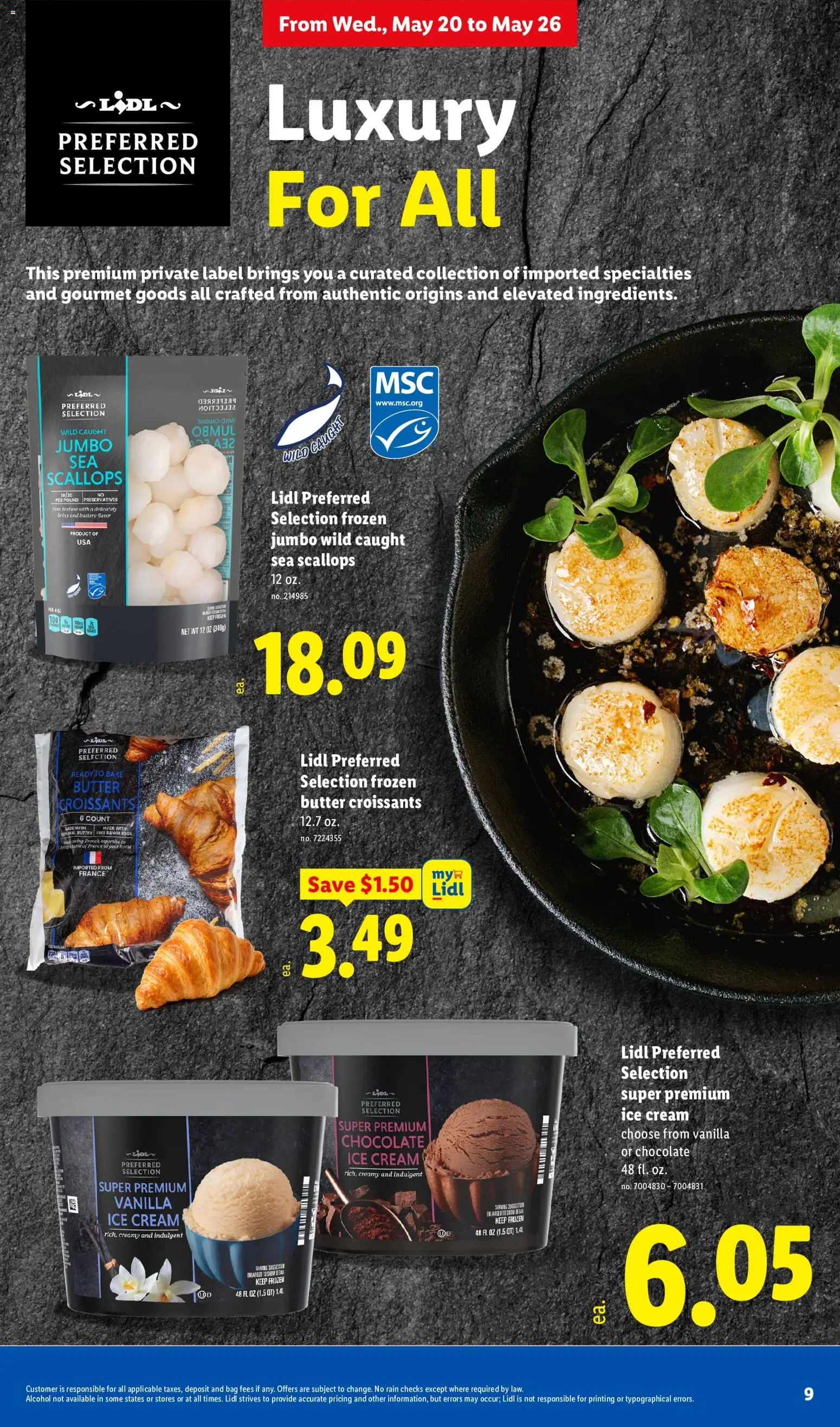 Lidl Weekly Ad - valid from 20.05.2026 | Page: 9 | Products: Butter, Cream, Ice cream, Croissants