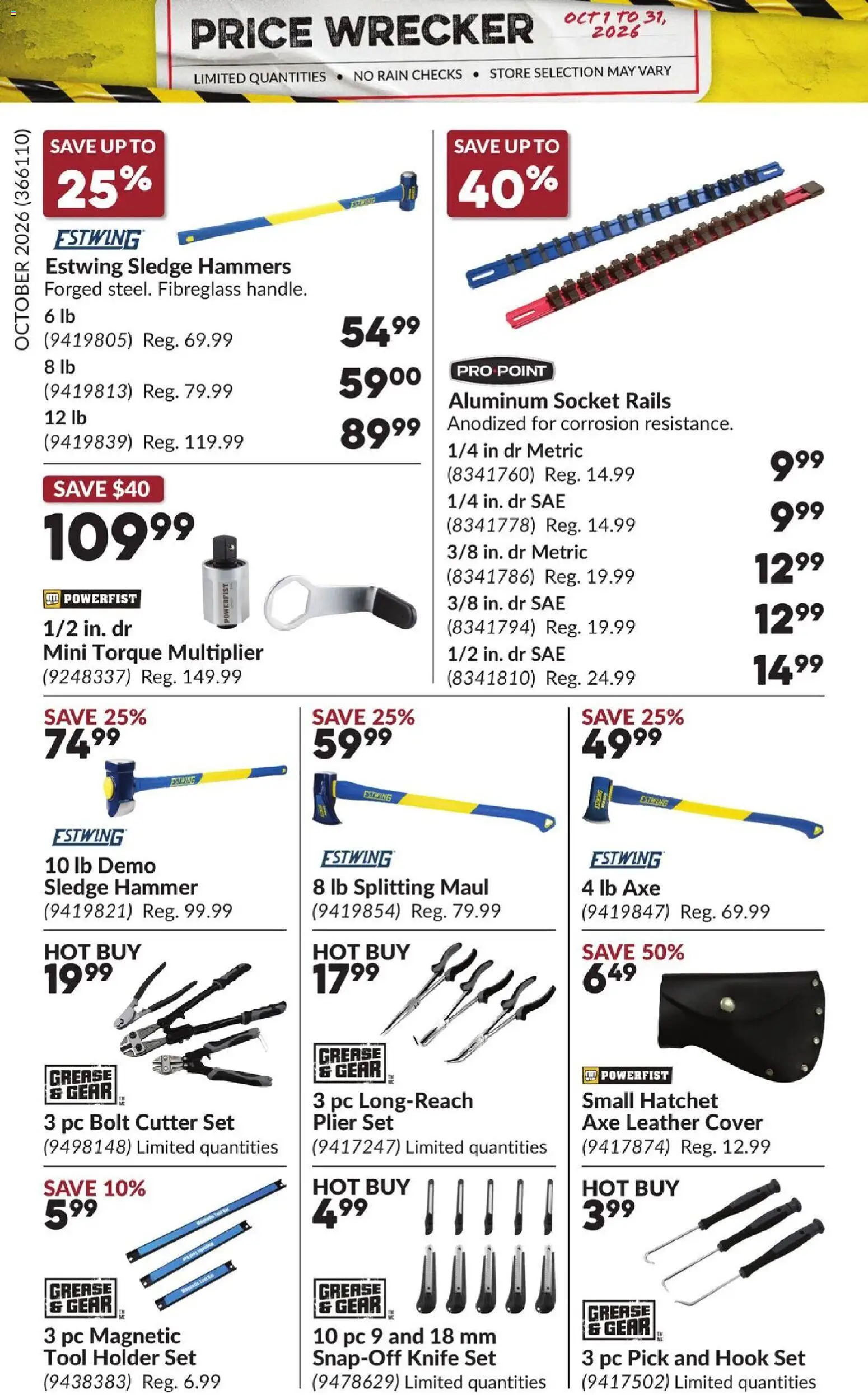 Princess Auto flyer valid from Oct 1, 2026 | Page: 5 | Products: PC, Cutter, Socket