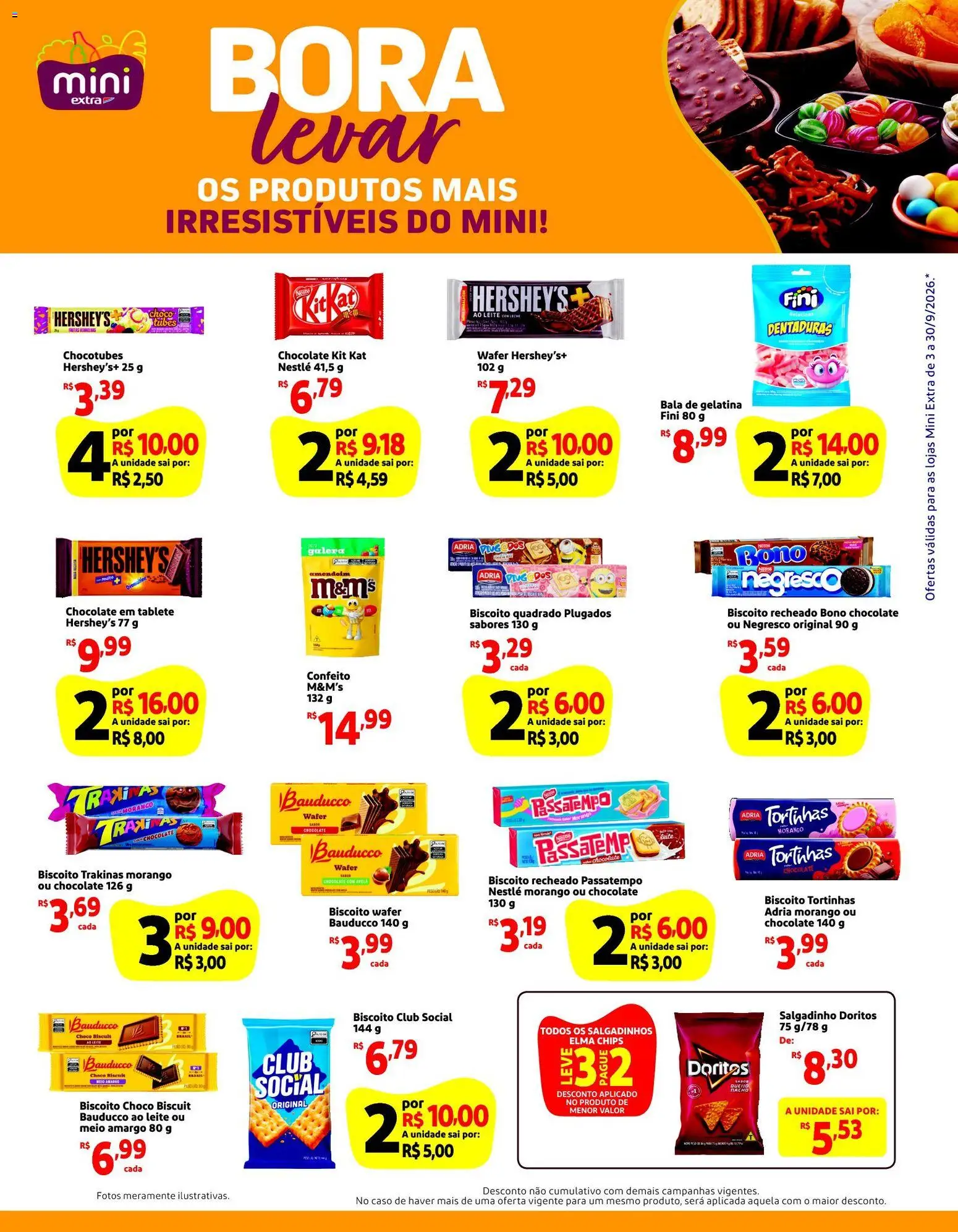 Mini Extra Folheto - válido de 03/09/2026 | Página: 3 | Produtos: Amendoim, Leite, Salgadinhos, Gelatina
