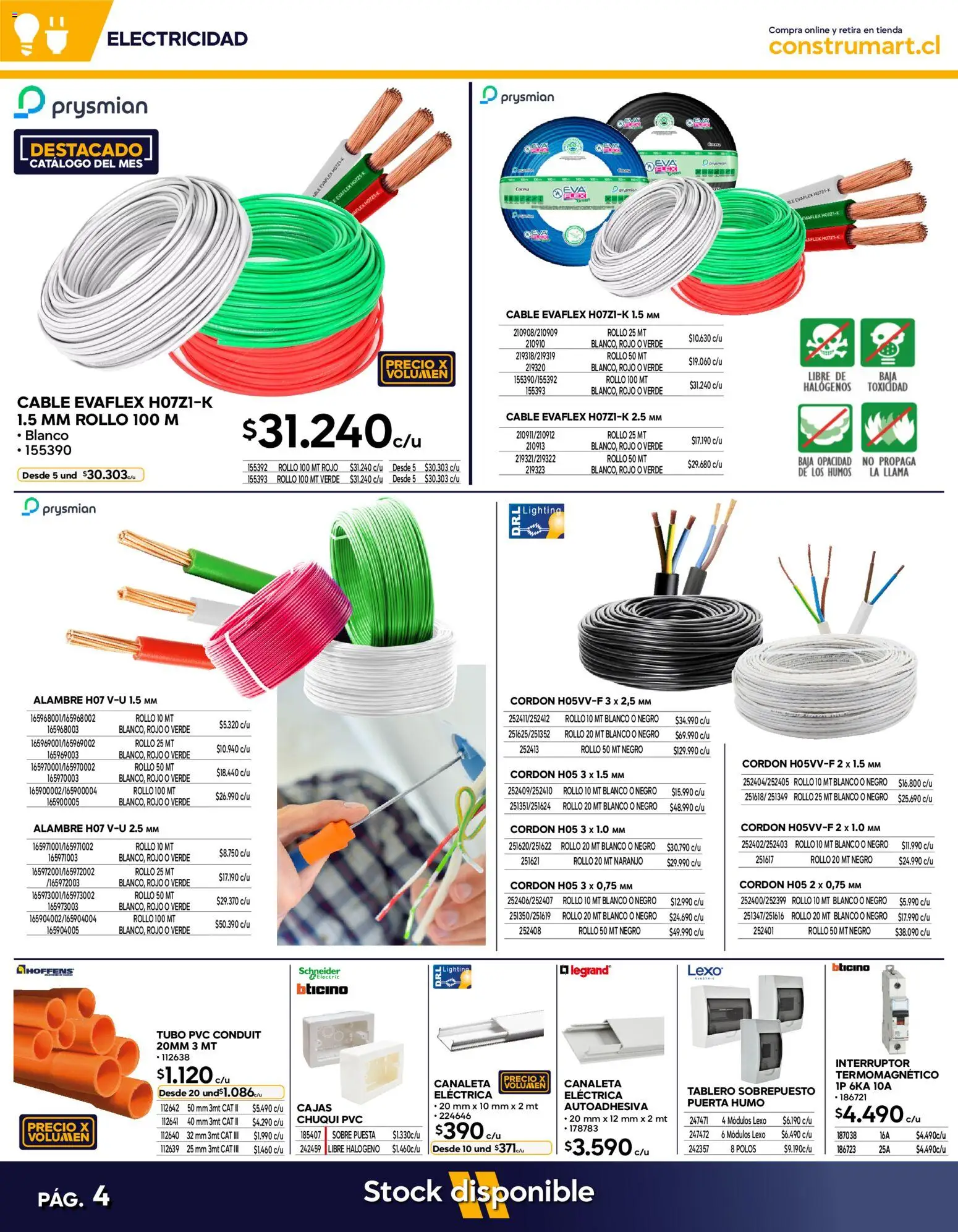 Construmart Ofertas │ válido desde el 30.06.2026 | Página: 4 | Productos: Cable, Interruptor, Canaleta, Sobre