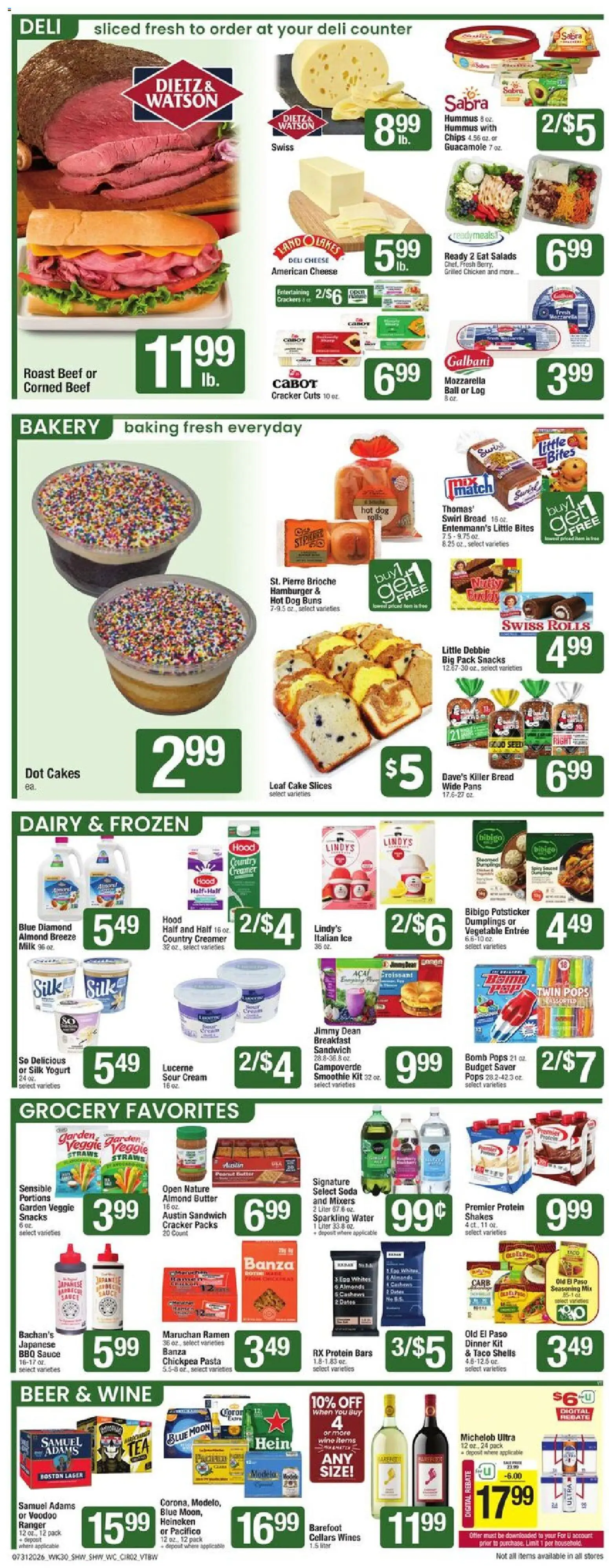 Shaw's Weekly Ad - VT - valid from 07/31/2026 | Page: 2 | Products: Yogurt, Bread, Beef, Chips