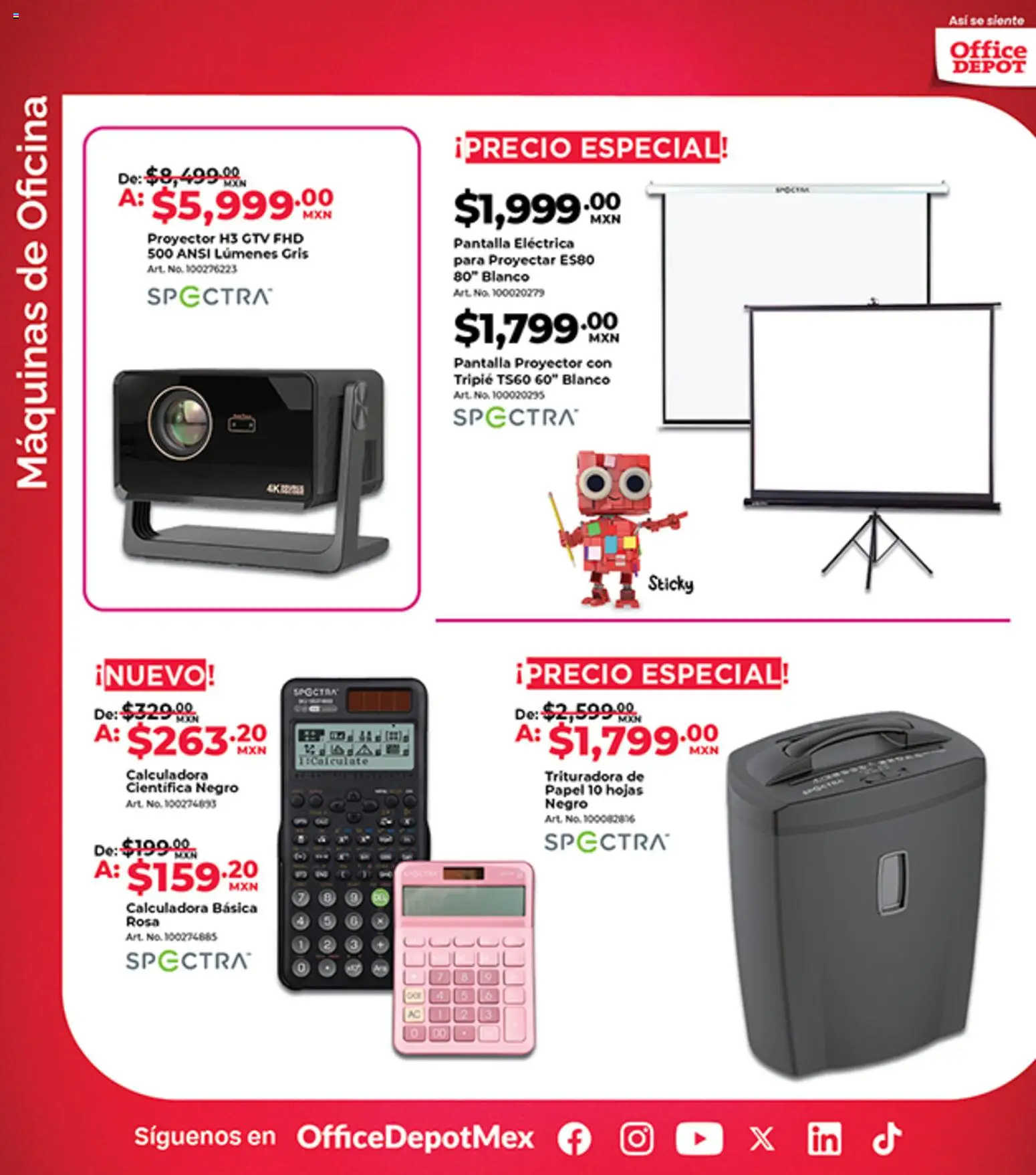 Nuevas ofertas de Office Depot válidas en toda la República Mexicana desde el 01.05.2026. ¡Encuentra las mejores ofertas en Office Depot catálogo! | Página: 18 | Productos: Proyector, Calculadora, Trituradora
