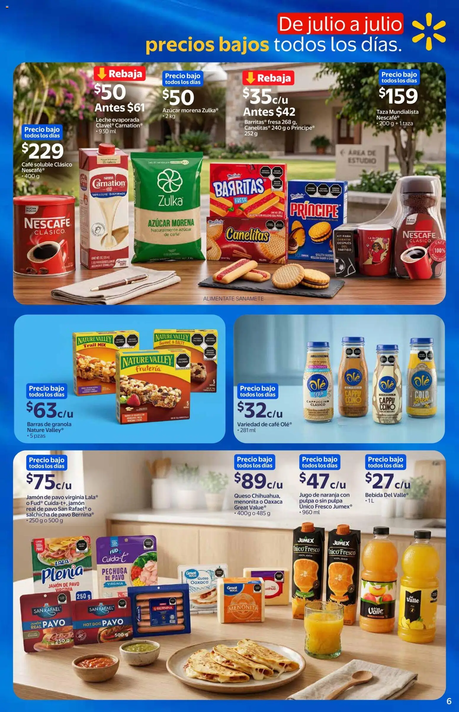 Nuevas ofertas de Walmart Express válidas en toda la República Mexicana desde el 03.06.2026. ¡Encuentra las mejores ofertas en Walmart Express folleto! | Página: 6 | Productos: Azúcar, Taza, Salchicha, Café