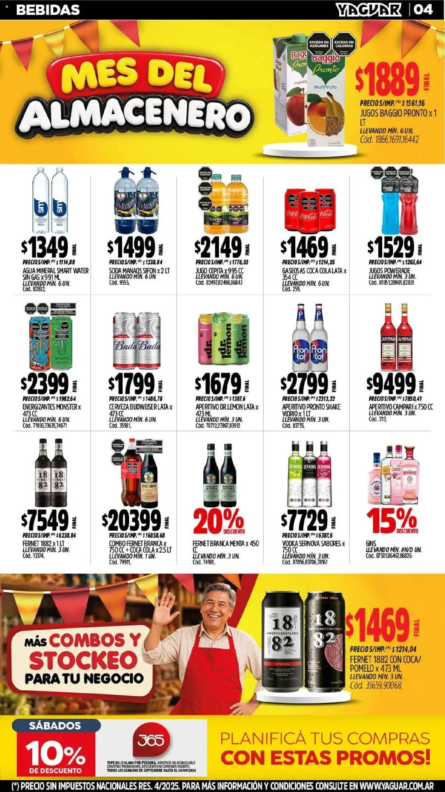 Yaguar - Oferta Semanal Parque Chacabuco │ válido desde el 28/09/2026 | Página: 4 | Productos: Vodka, Agua, Pomelo, Cerveza