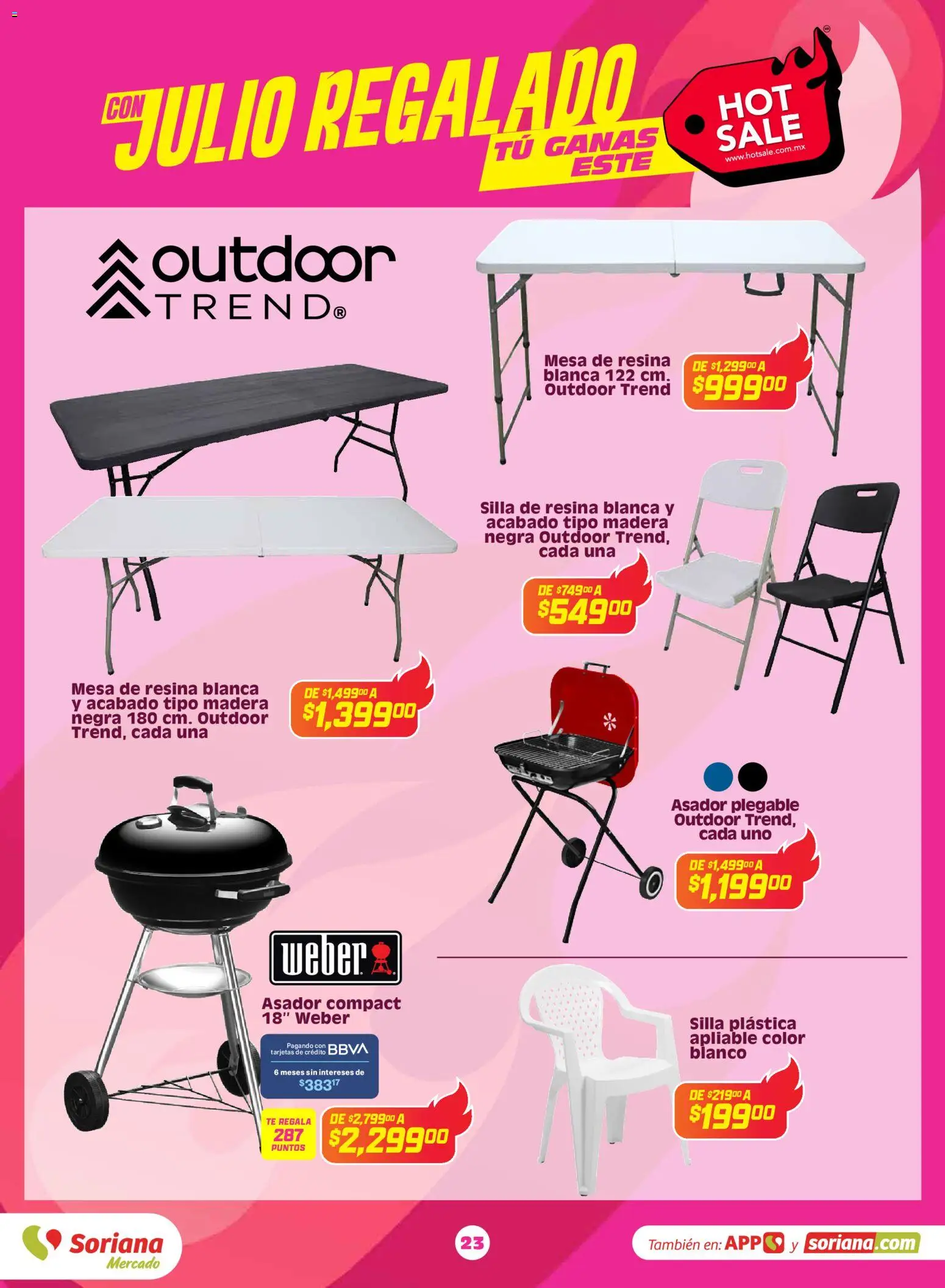 Nuevas ofertas de Soriana válidas en toda la República Mexicana desde el 25.05.2026. ¡Encuentra las mejores ofertas en Soriana Hot Sale Mercado Nacional! | Página: 23 | Productos: Silla, Mesa, Té
