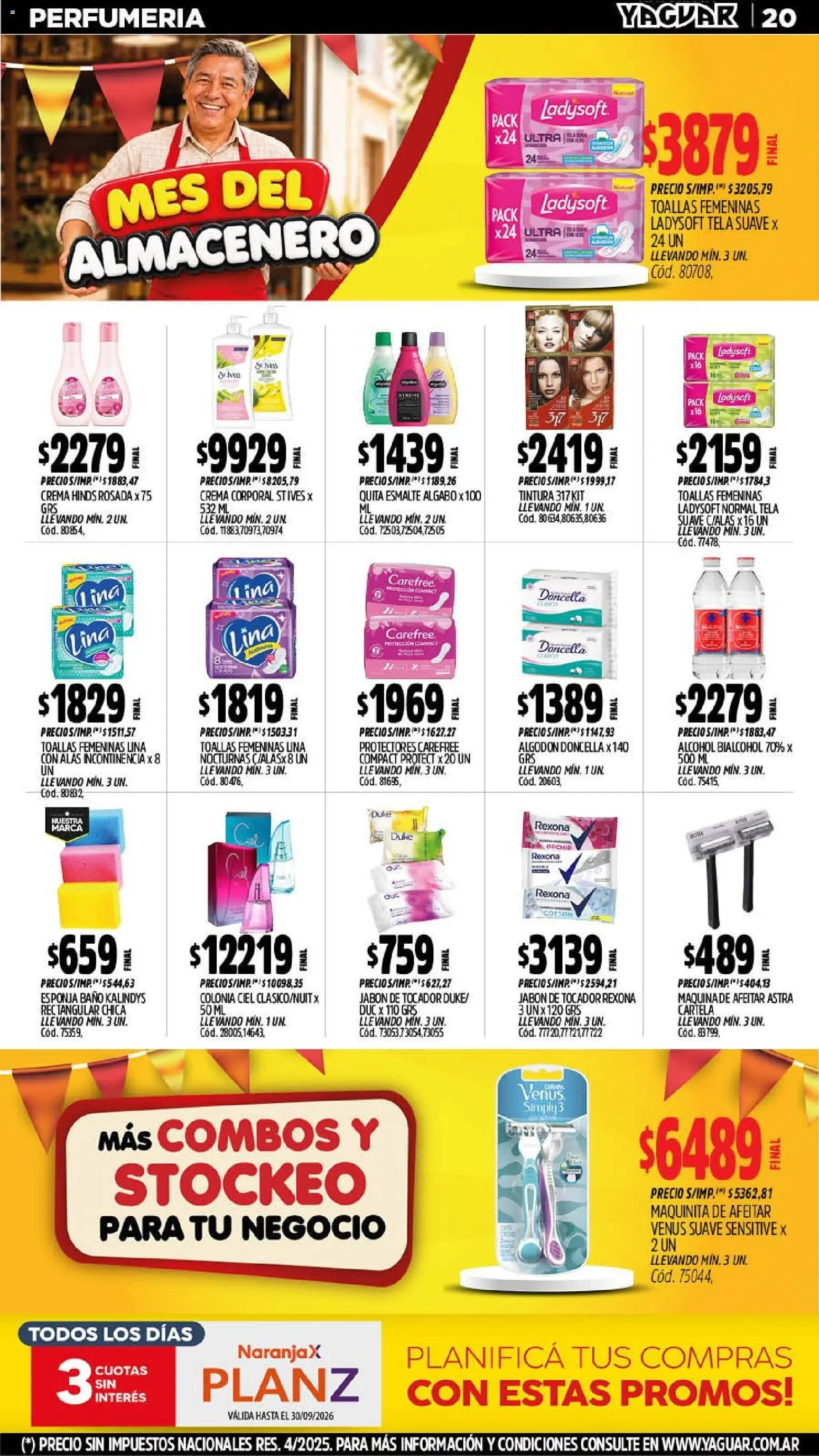 Yaguar - Oferta Semanal Chaco │ válido desde el 07/09/2026 | Página: 20 | Productos: Algodón, Toallas, Baño, Crema