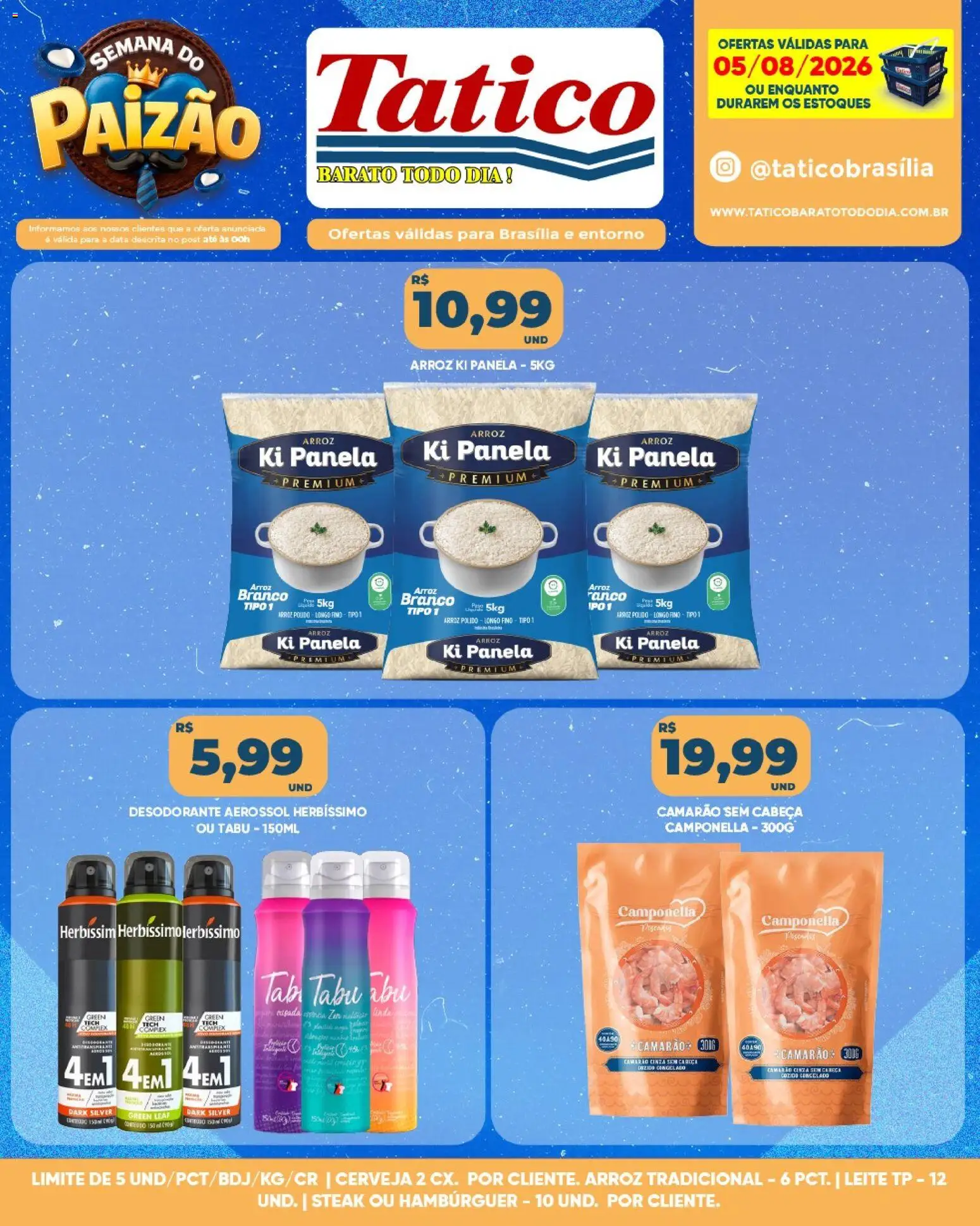 Tatico Folheto - válido de 06/08/2026 | Página: 40 | Produtos: Desodorante, Panela, Cerveja, Hambúrguer