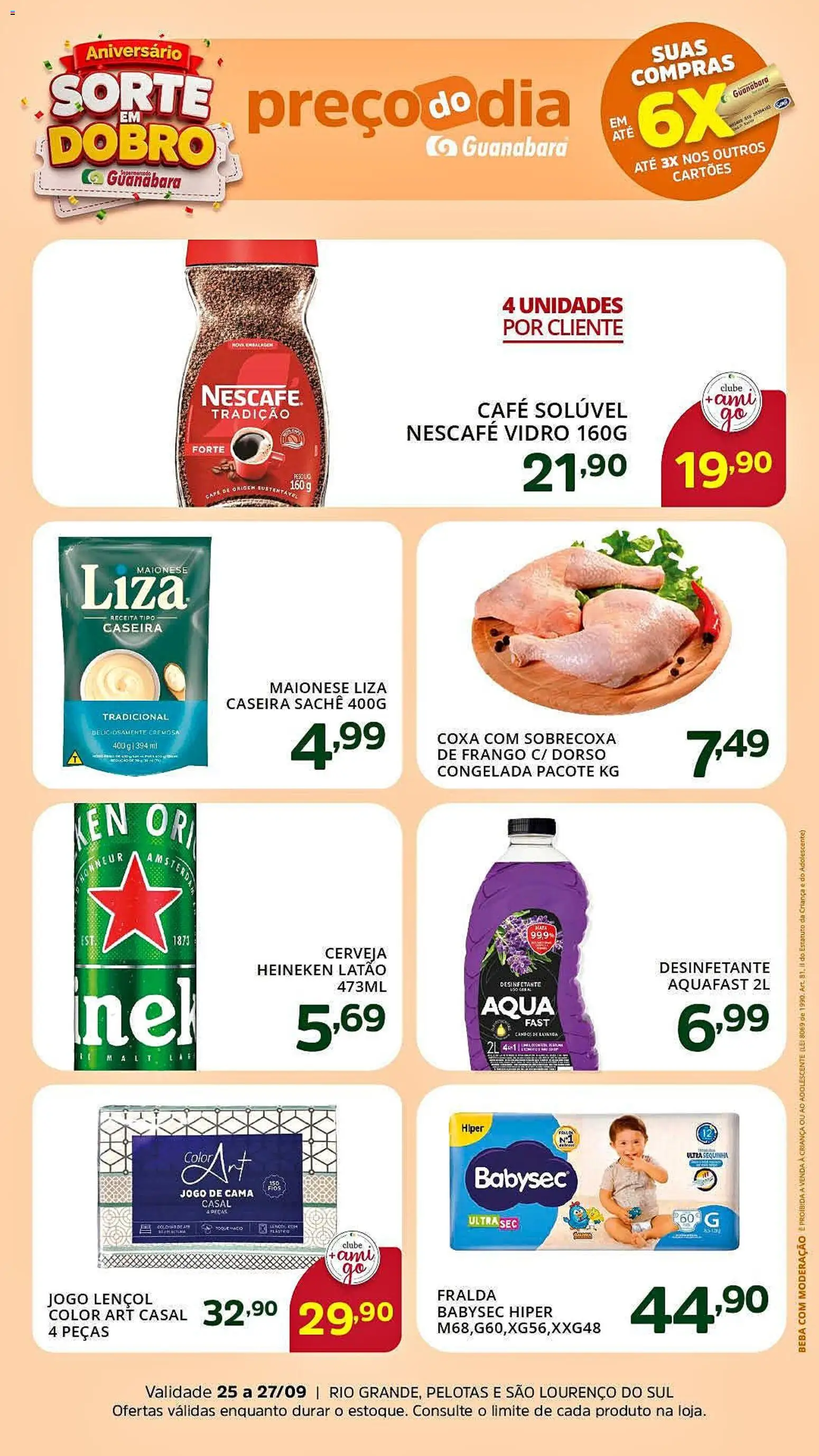 Supermercado Guanabara Folheto - válido de 25/09/2026 | Página: 2 | Produtos: Jogo de cama, Cama, Frango, Desinfetante