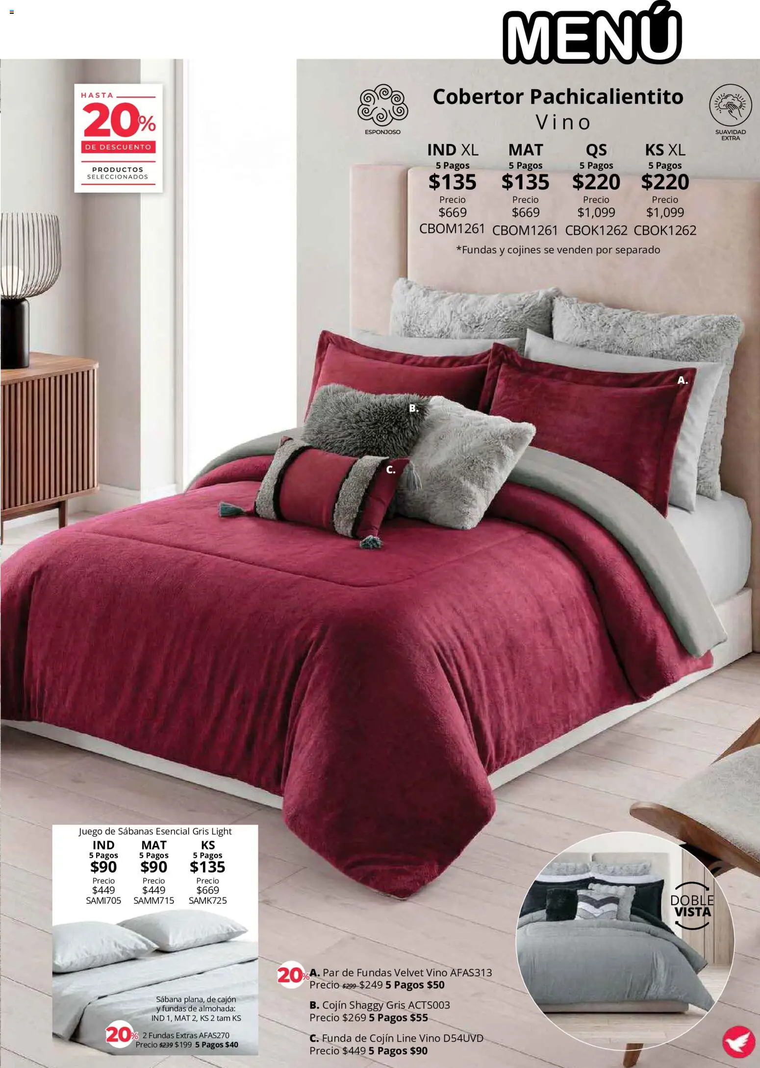 Nuevas ofertas de Colchas Concord válidas en toda la República Mexicana desde el 01/08/2026. ¡Encuentra las mejores ofertas en Colchas Concord catálogo Colección Cobertor! | Página: 69 | Productos: Cobertor, Funda, Vino, Sabanas