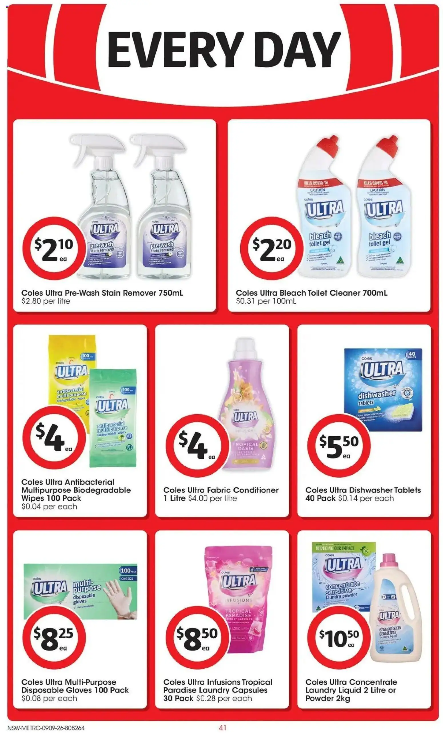 ﻿Coles catalogue valid from 09/09/2026 > Online Australia | Page: 41 | Products: Toilet, Stain remover, Dishwasher tablets, Laundry capsules