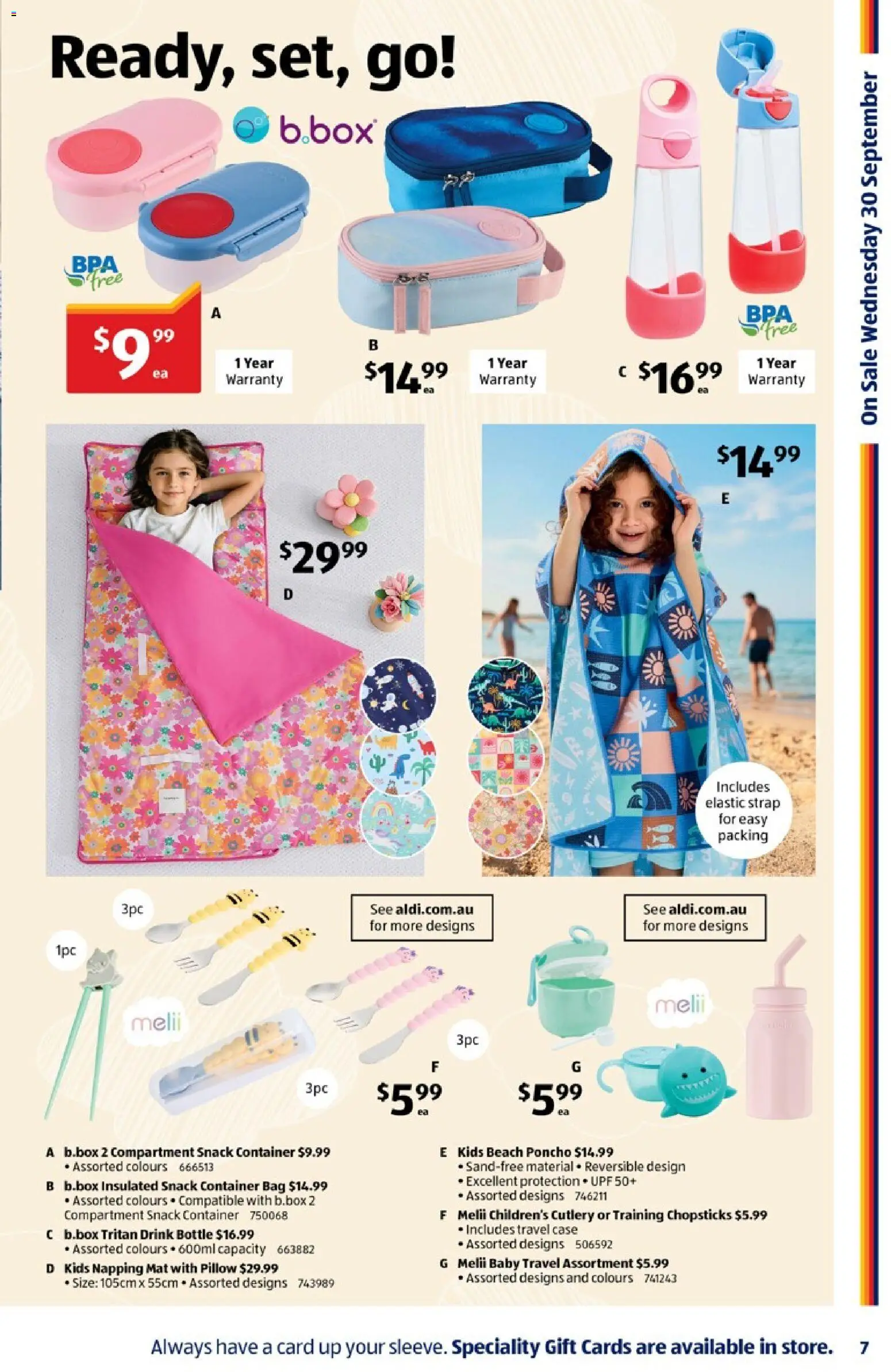 Aldi catalogue - valid from 22/09/2026 | Page: 7 | Products: Cutlery, Poncho, Bag, Pillow