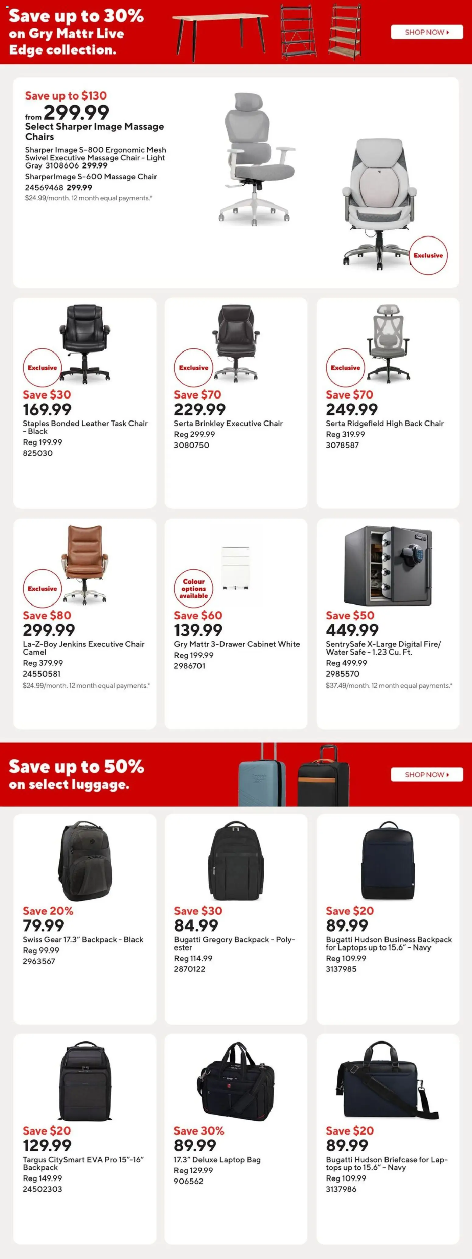 Staples flyer valid from 05.06.2026 | Page: 10 | Products: Backpack, Bag, Chair, Cabinet
