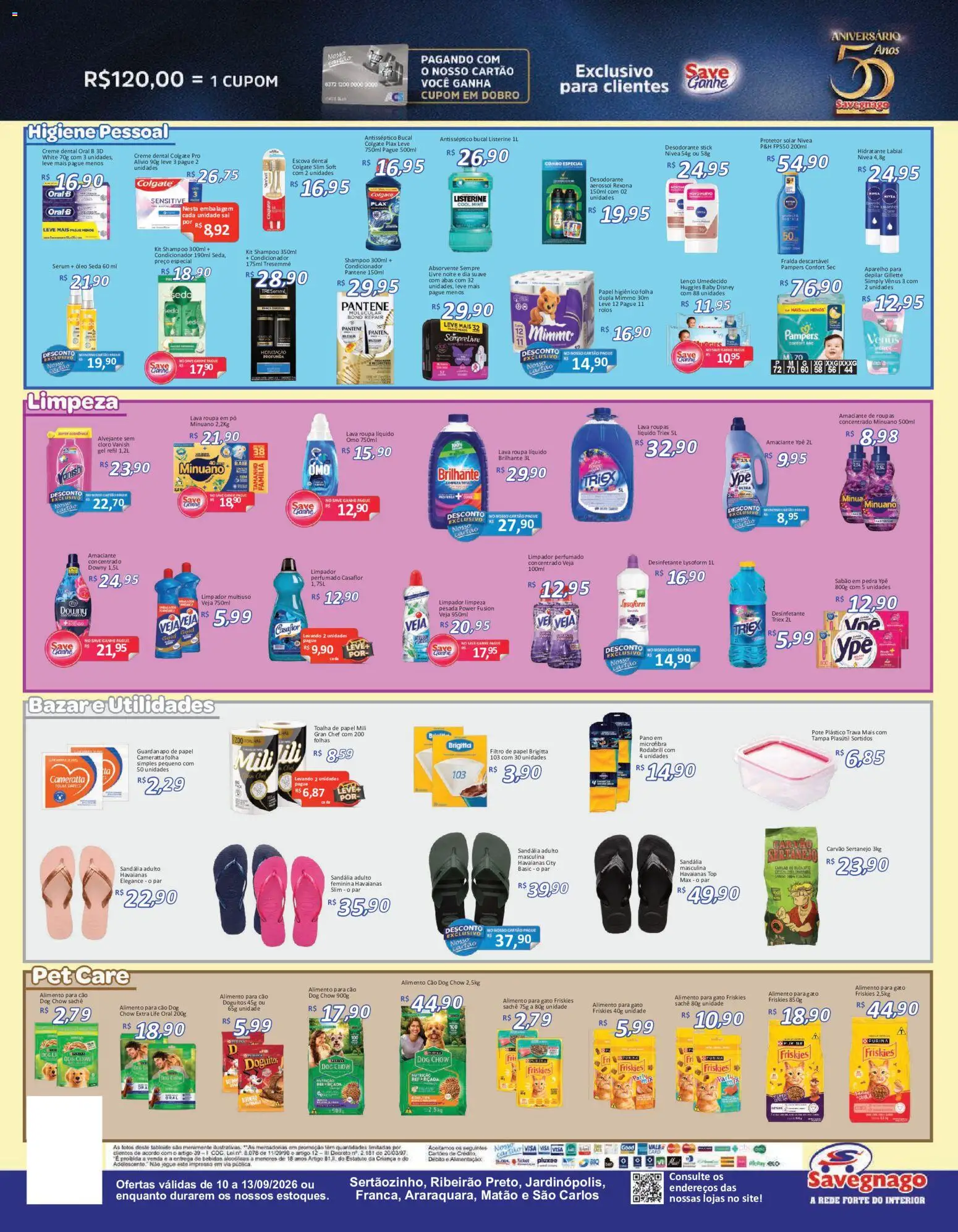 Savegnago Folheto - válido de 10/09/2026 | Página: 4 | Produtos: Shampoo, Pampers, Bebidas, Creme