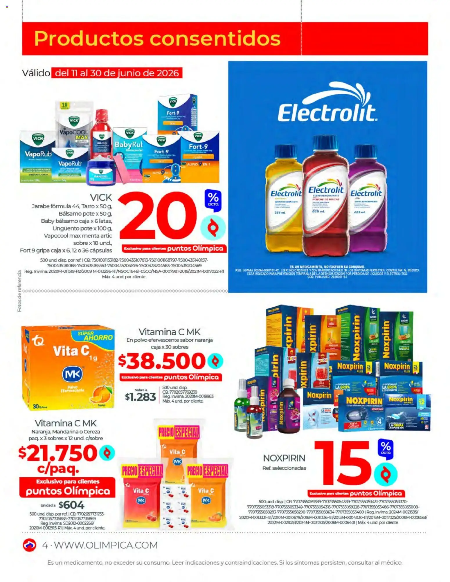 Olímpica revista - valida desde el 01.06.2026 | Página: 4 | Productos: Bálsamo, Sobre, Caja, Polvo