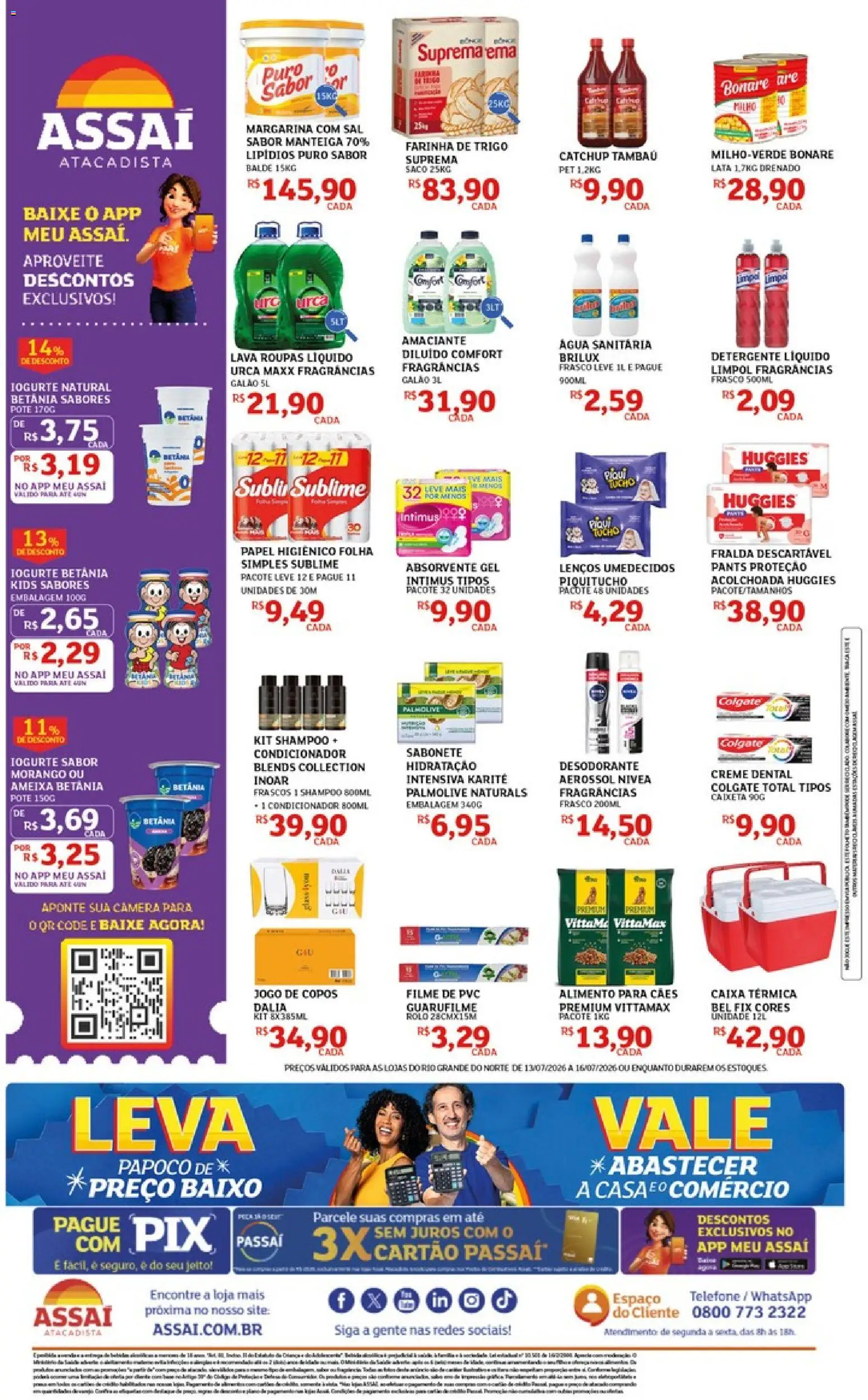 Assaí Atacadista Folheto - válido de 13/07/2026 | Página: 2 | Produtos: Condicionador, Detergente, Sabonete, Absorvente