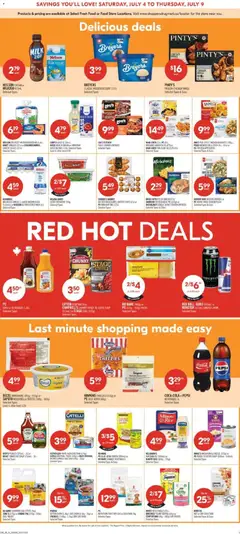 Preview of Shoppers weekly flyer / circulaire from shop Shoppers valid from Jul 3, 2026 | Page: 4 | Products: Beef, Cream, Pizza, Juice