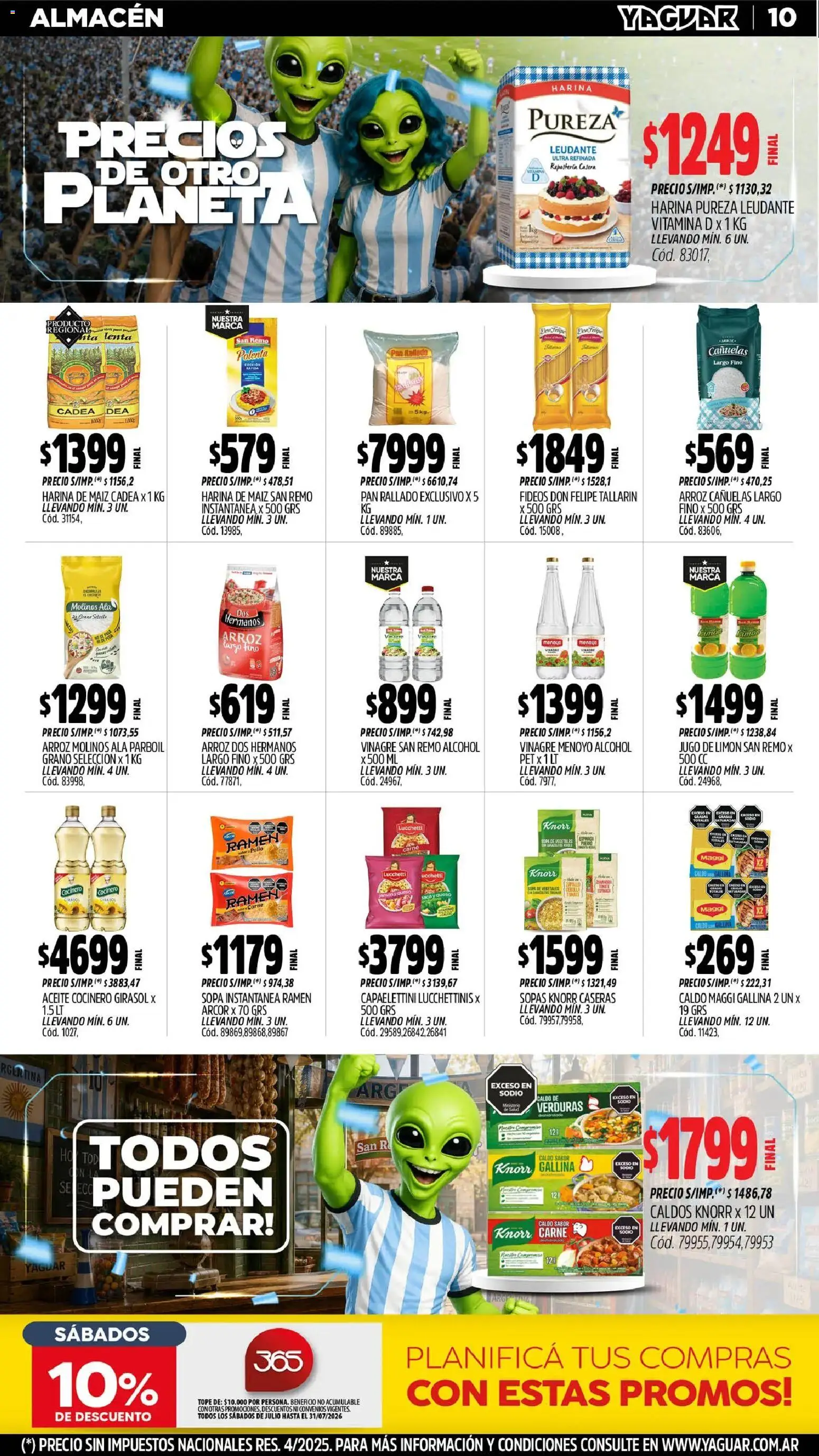 Yaguar - Oferta Semanal Neuquen │ válido desde el 29/06/2026 | Página: 11 | Productos: Harina, Sopa, Limón, Queso