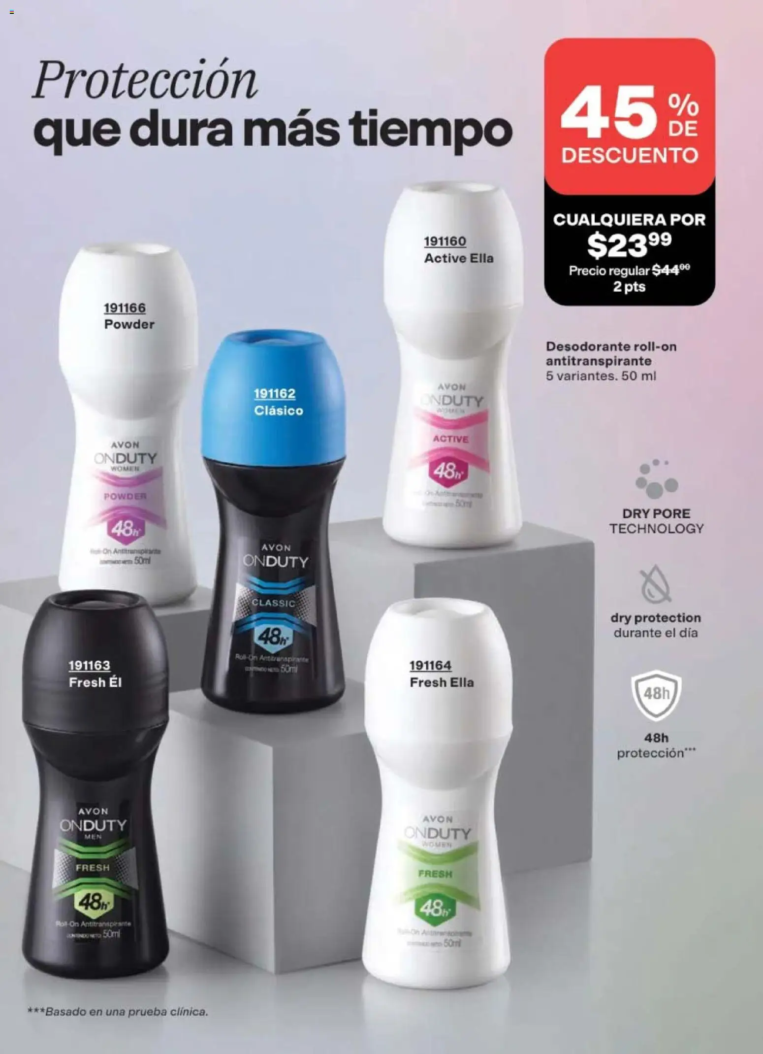 Nuevas ofertas de AVON válidas en toda la República Mexicana desde el 02.04.2026. ¡Encuentra las mejores ofertas en AVON campaña 6 2026! | Página: 193 | Productos: Desodorante, Antitranspirante