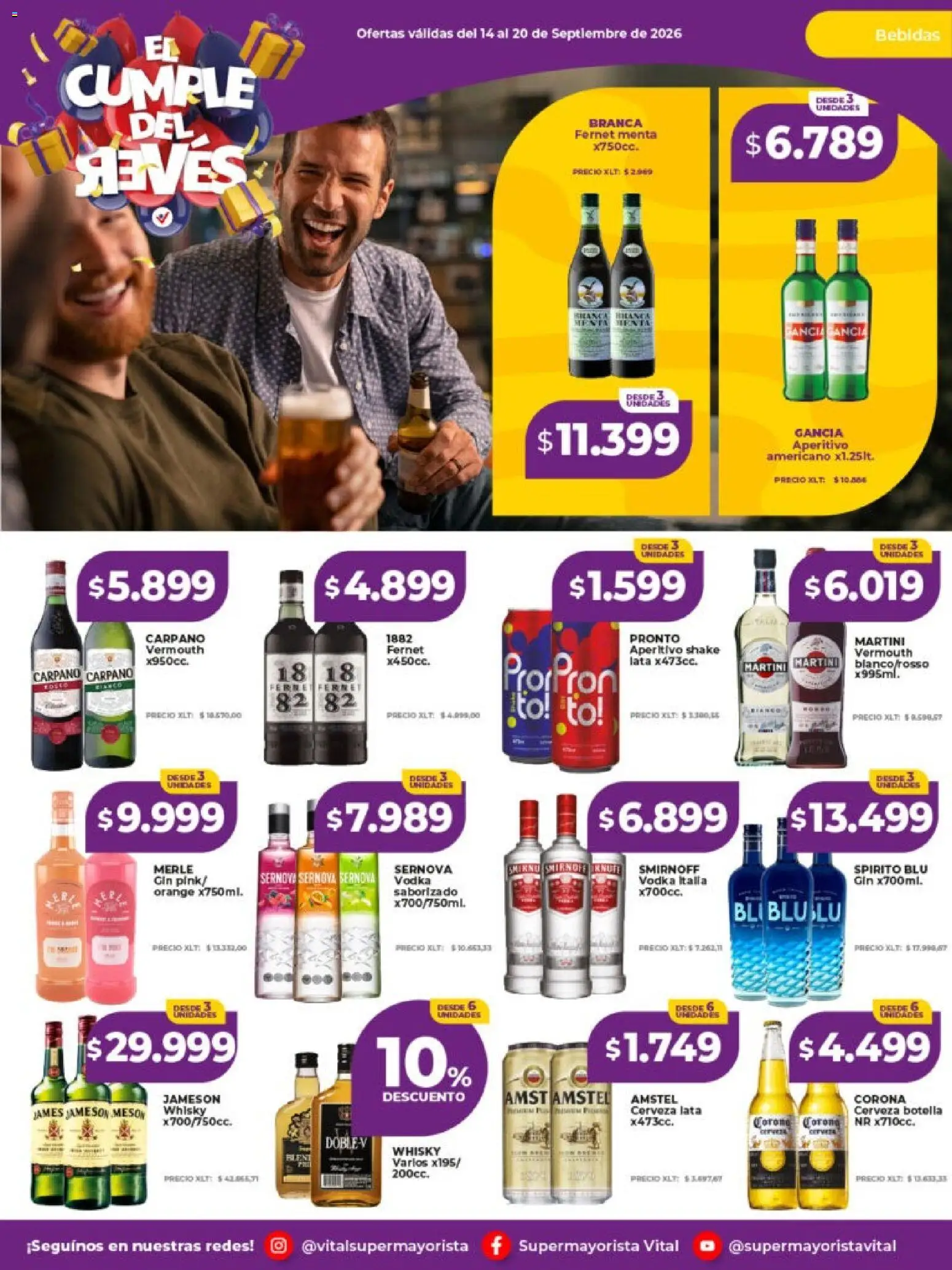 Vital - Ofertas │ válido desde el 14/09/2026 | Página: 14 | Productos: Whisky, Martini Bianco, Bebidas, Gin