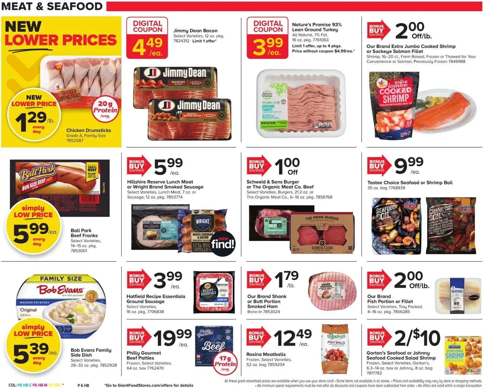 Giant Weekly Ad - valid from 08/07/2026 | Page: 11 | Products: Shrimp, Ground turkey, Potatoes, Drumsticks
