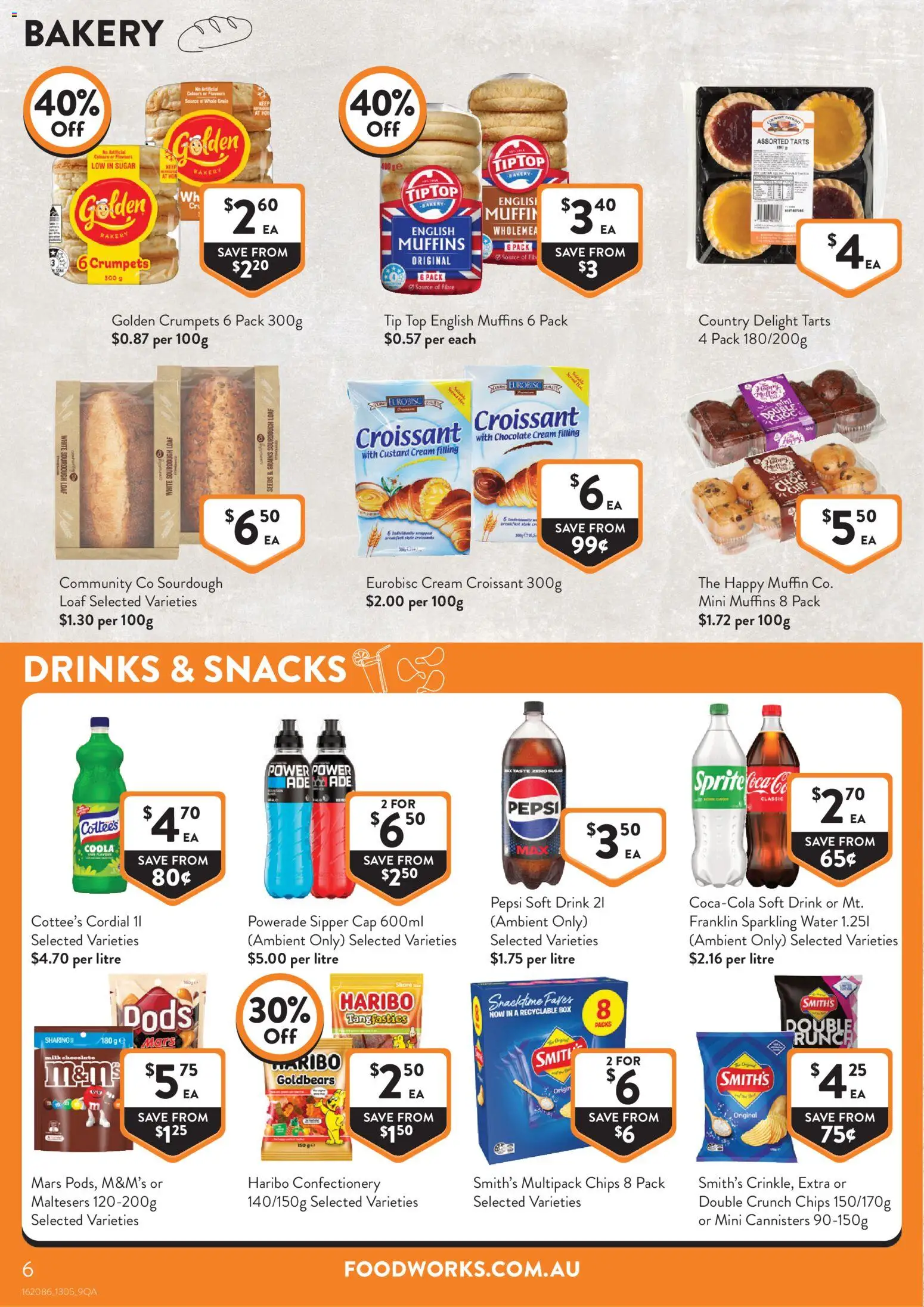 Foodworks catalogue - valid from 13.05.2026 | Page: 6 | Products: Chocolate, Chips, Seeds, Water
