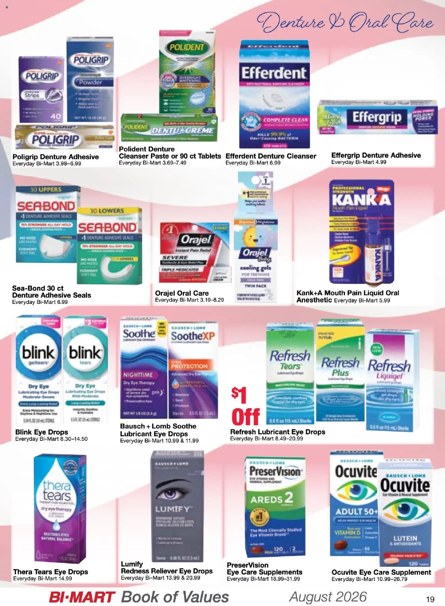 Bi-Mart August Health & Beauty Book of Values - valid from 08/01/2026 | Page: 20 | Products: Vitamin, Adhesive, Powder