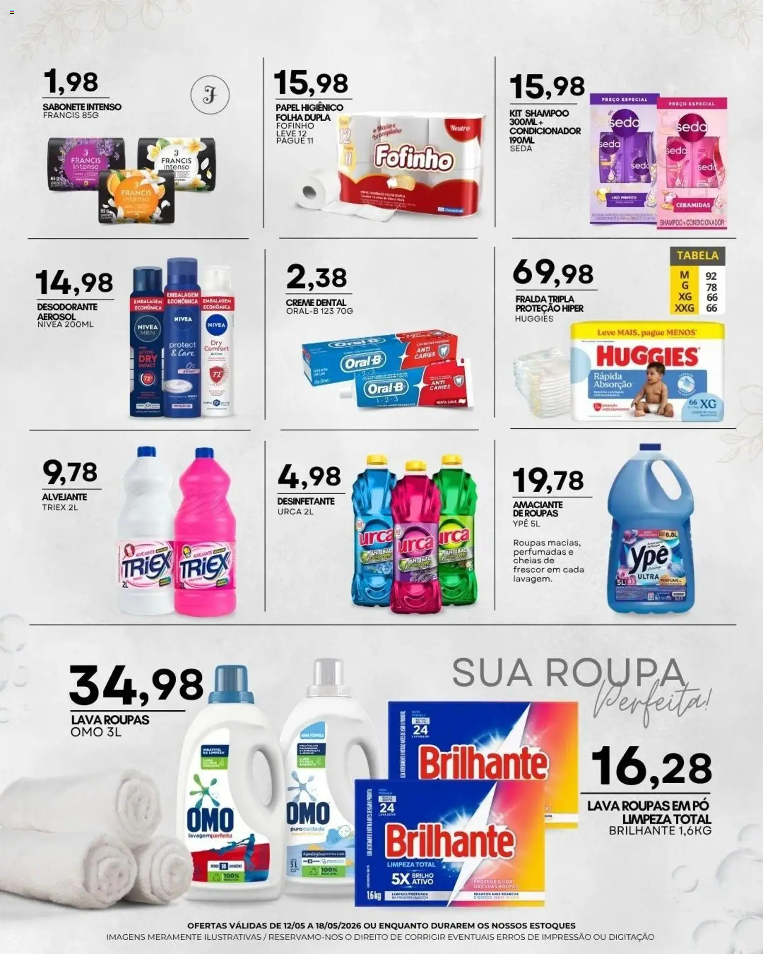Mercadão Atacadista Folheto - válido de 12.05.2026 | Página: 11 | Produtos: Perfume, Alvejante, Roupas, Sabonete