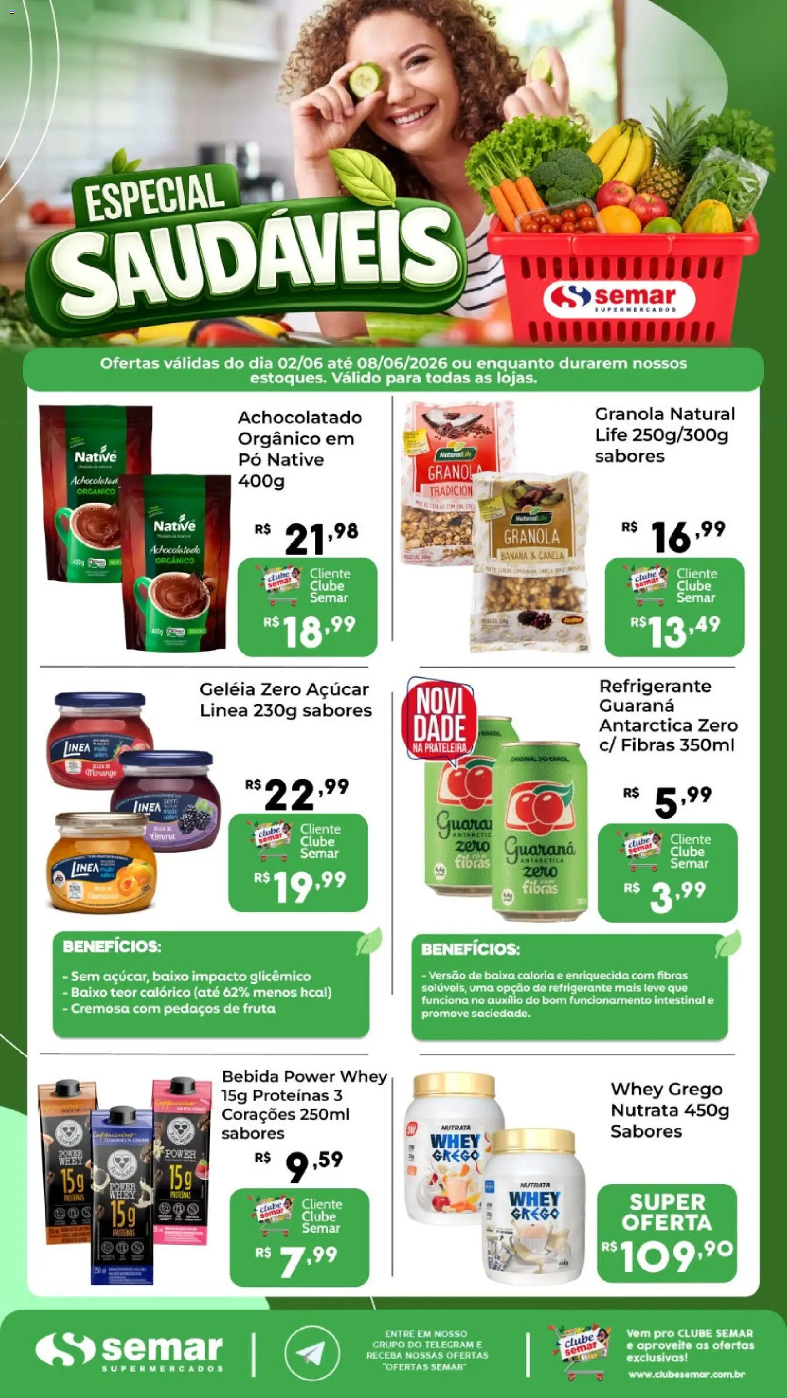 Semar Supermercado Folheto - válido de 02.06.2026 | Página: 1 | Produtos: Pó, Achocolatado, Prateleira, Bebida
