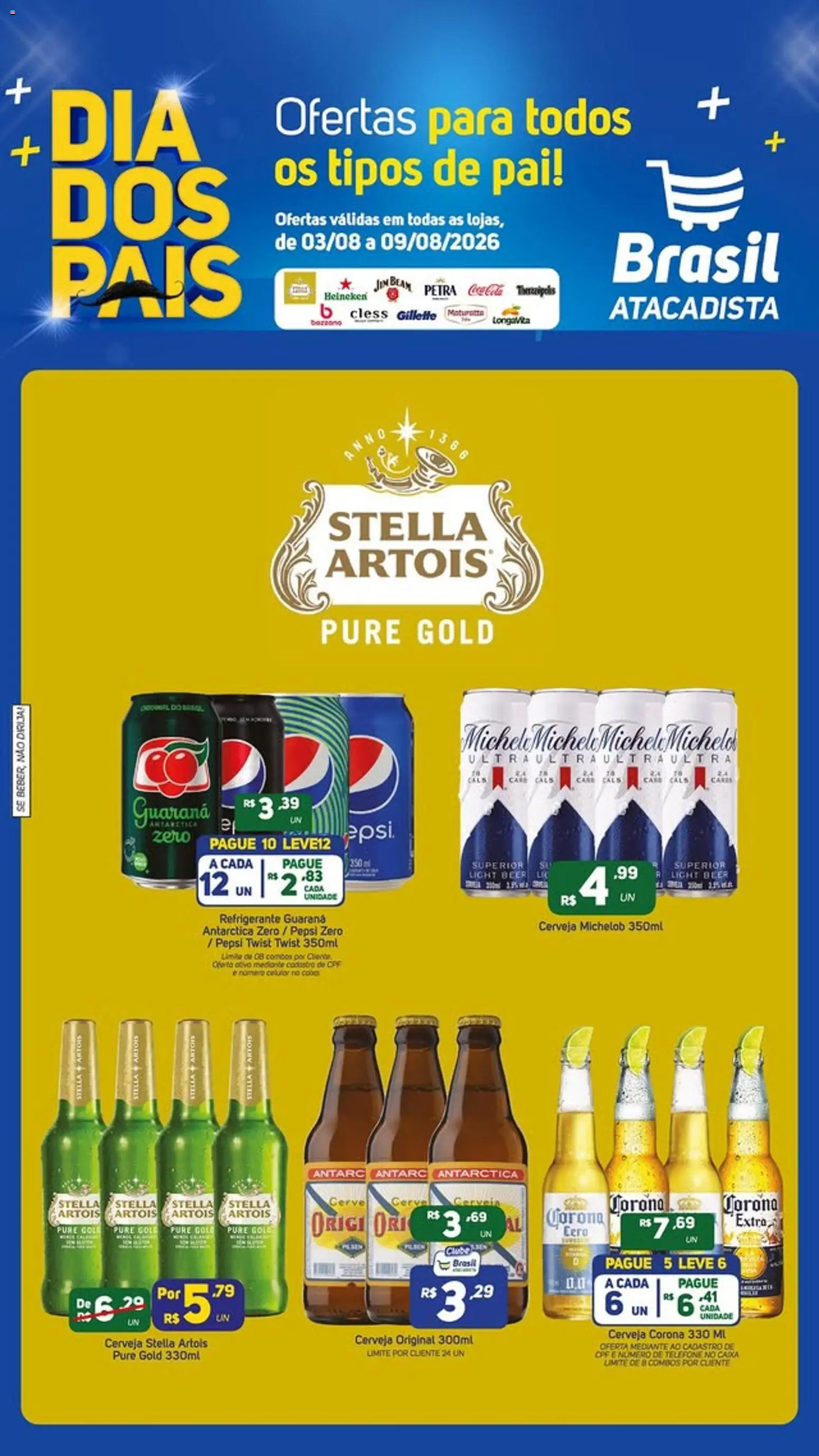 Brasil Atacadista Folheto - válido de 03/08/2026 | Página: 5 | Produtos: Guaraná, Heineken, Refrigerante, Telefone