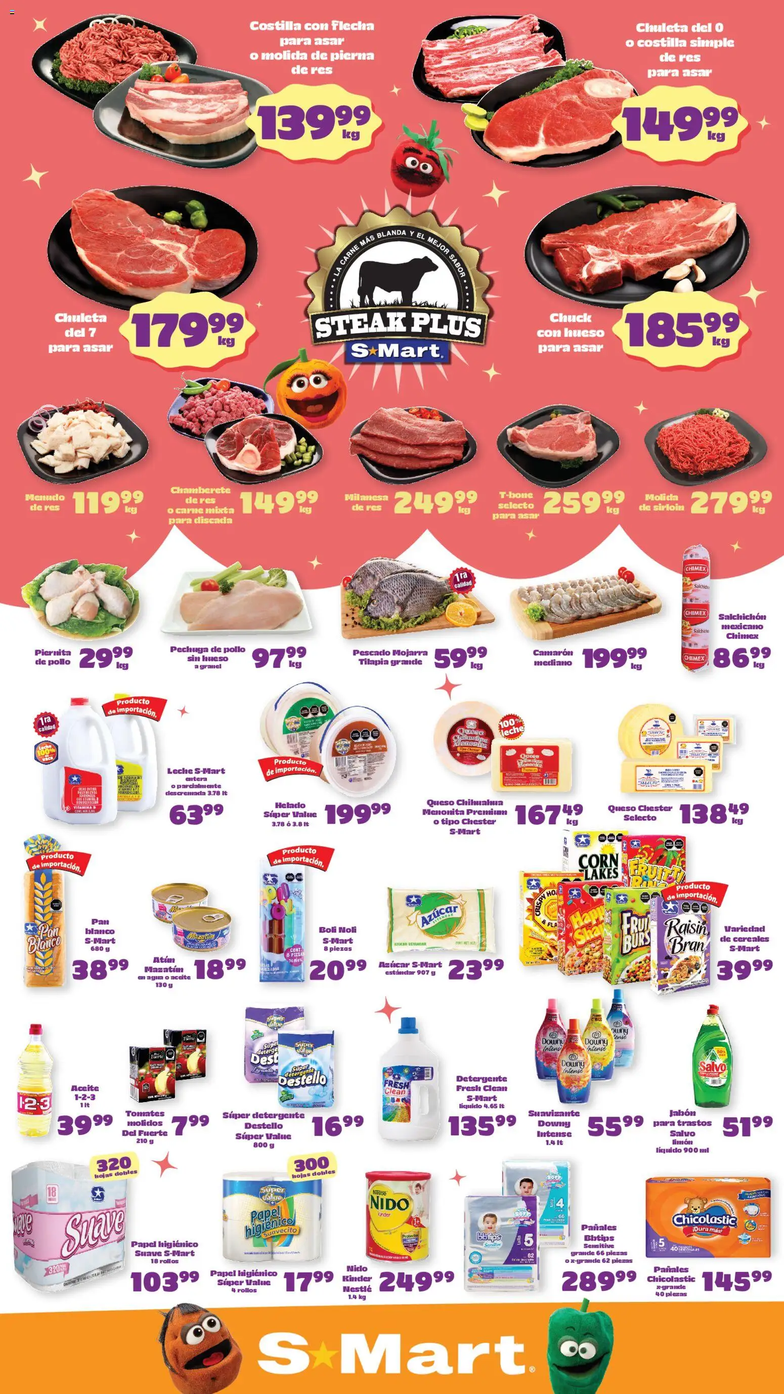 Nuevas ofertas de S-Mart válidas en toda la República Mexicana desde el 22.05.2026. ¡Encuentra las mejores ofertas en S-Mart folleto Chihuahua! | Página: 1 | Productos: Pollo, Atún, Limón, Tomates