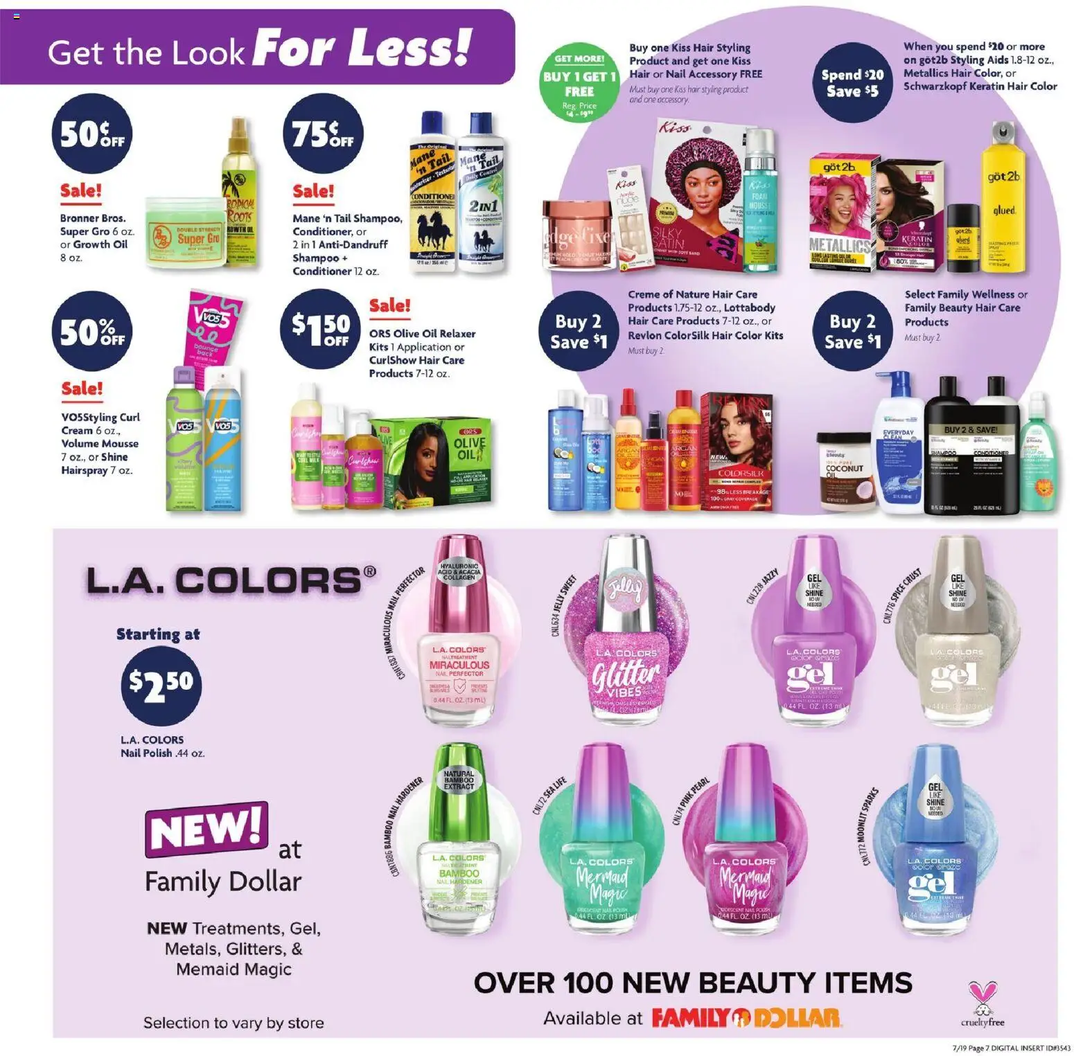 Family Dollar Weekly Ad - valid from 07/19/2026 | Page: 13 | Products: Nail, Shampoo, Hair color, Oil
