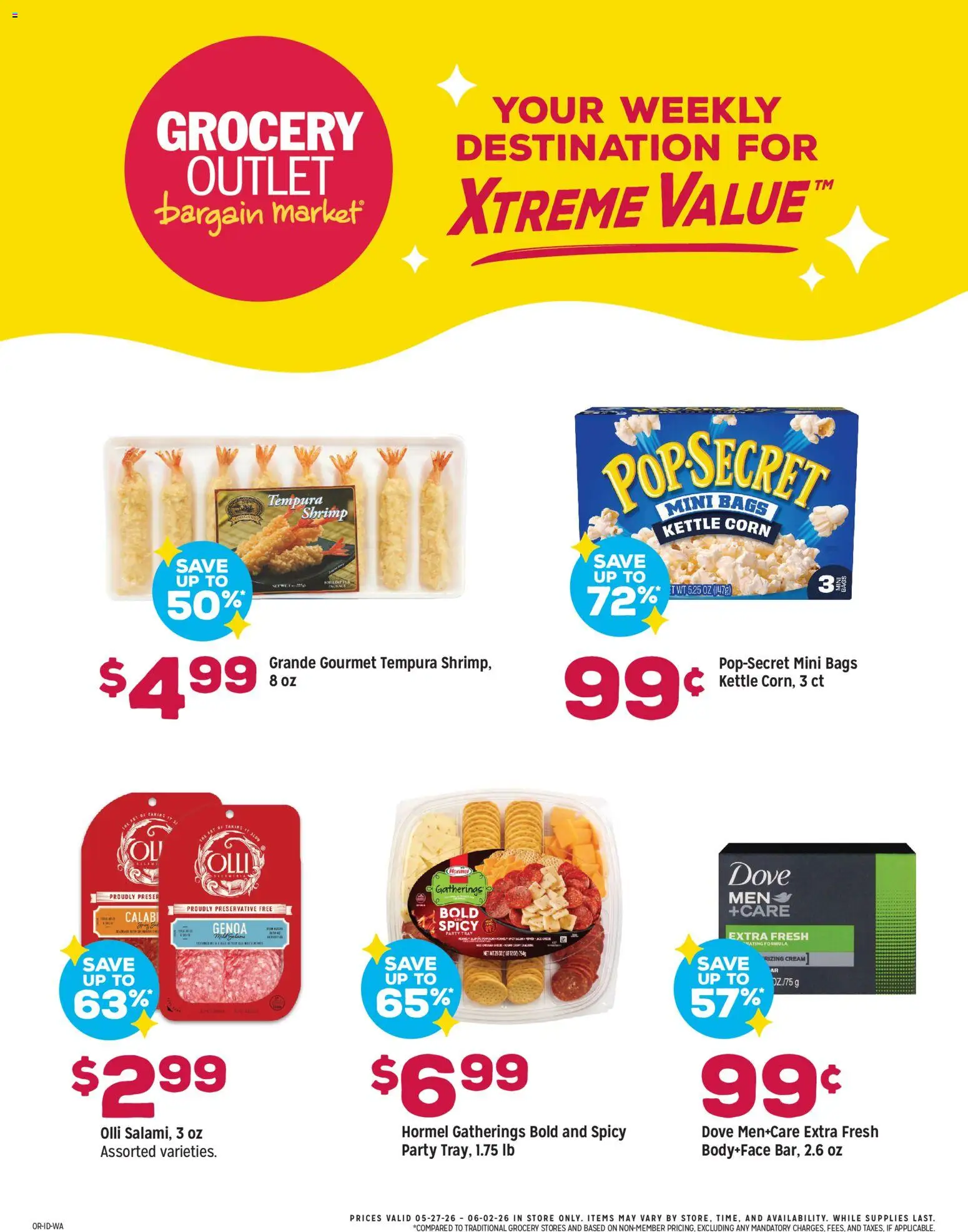 Grocery Outlet Weekly Ad - valid from 27.05.2026 | Page: 1 | Products: Corn, Cream, Kettle