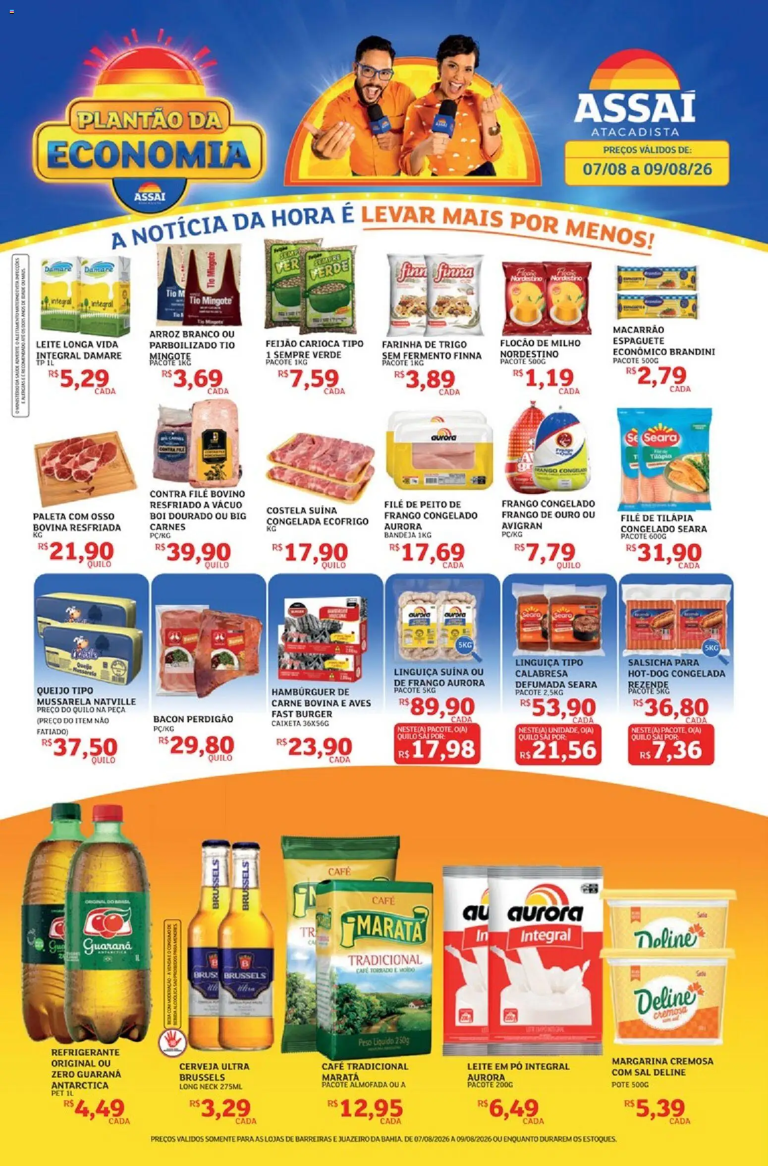Assaí Atacadista Folheto - válido de 07/08/2026 | Página: 1 | Produtos: Feijão, Guaraná, Arroz, Hambúrguer