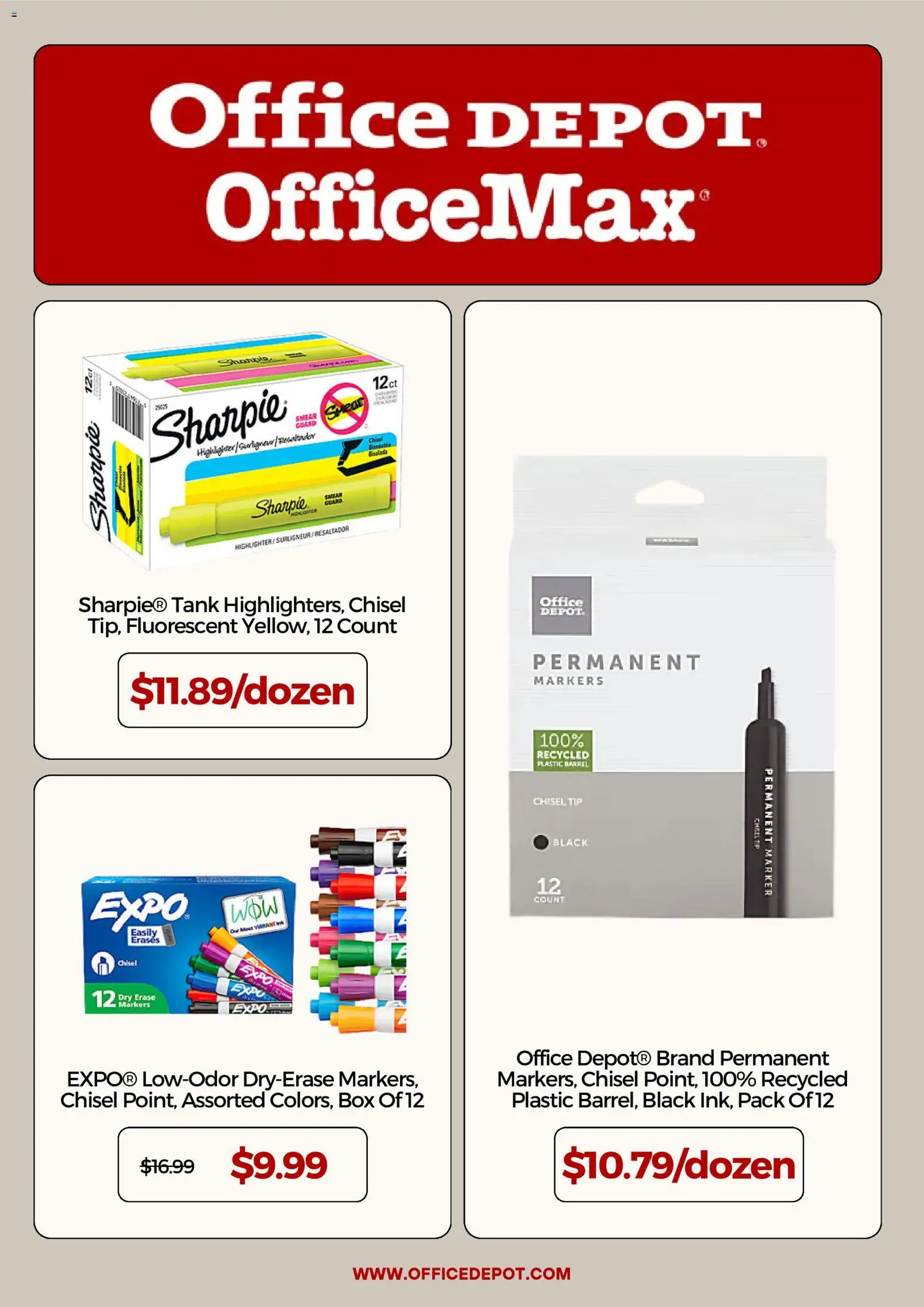 Office Depot Weekly Ad - valid from 07/06/2026 | Page: 2 | Products: Box, Highlighter, Chisel