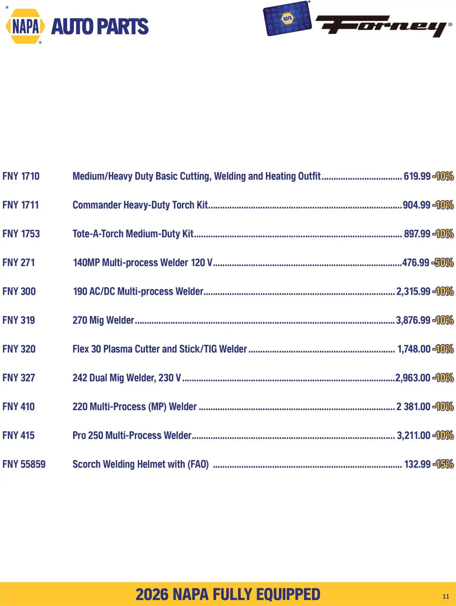 NAPA Auto Parts flyer valid from Sep 1, 2026 | Page: 13 | Products: Cutter