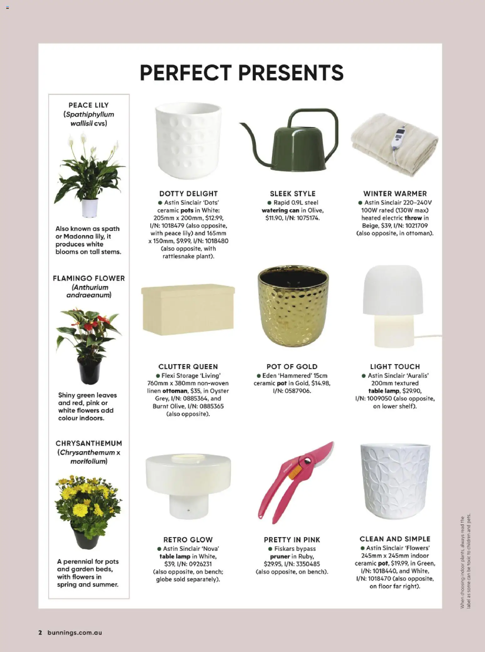 Bunnings Warehouse catalogue - valid from 24.04.2026 | Page: 2 | Products: Table, Lamp, Linen, Pot