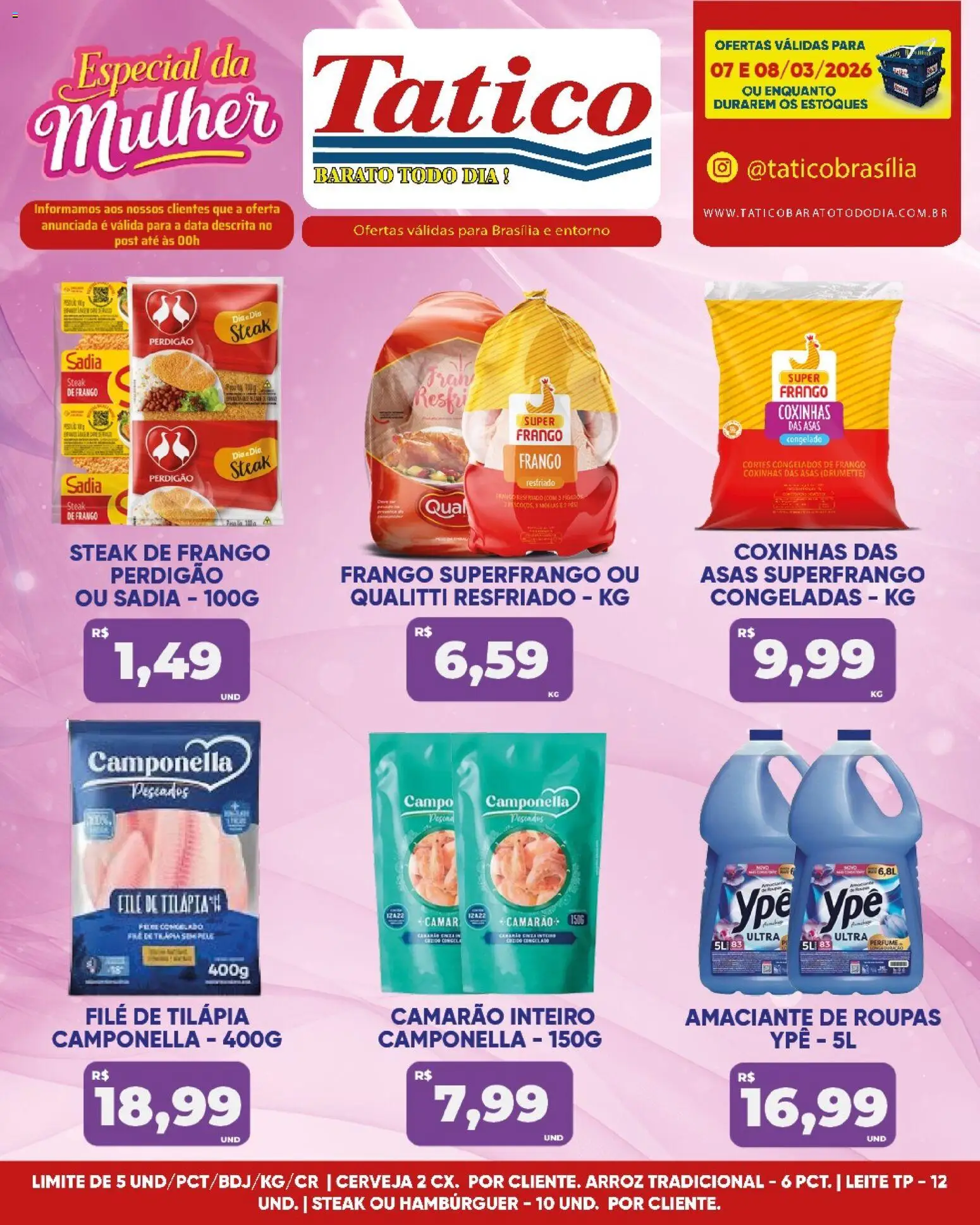 Tatico Folheto - válido de 09.03.2026 | Página: 28 | Produtos: Amaciante de roupas, Camarão, Frango, Amaciante