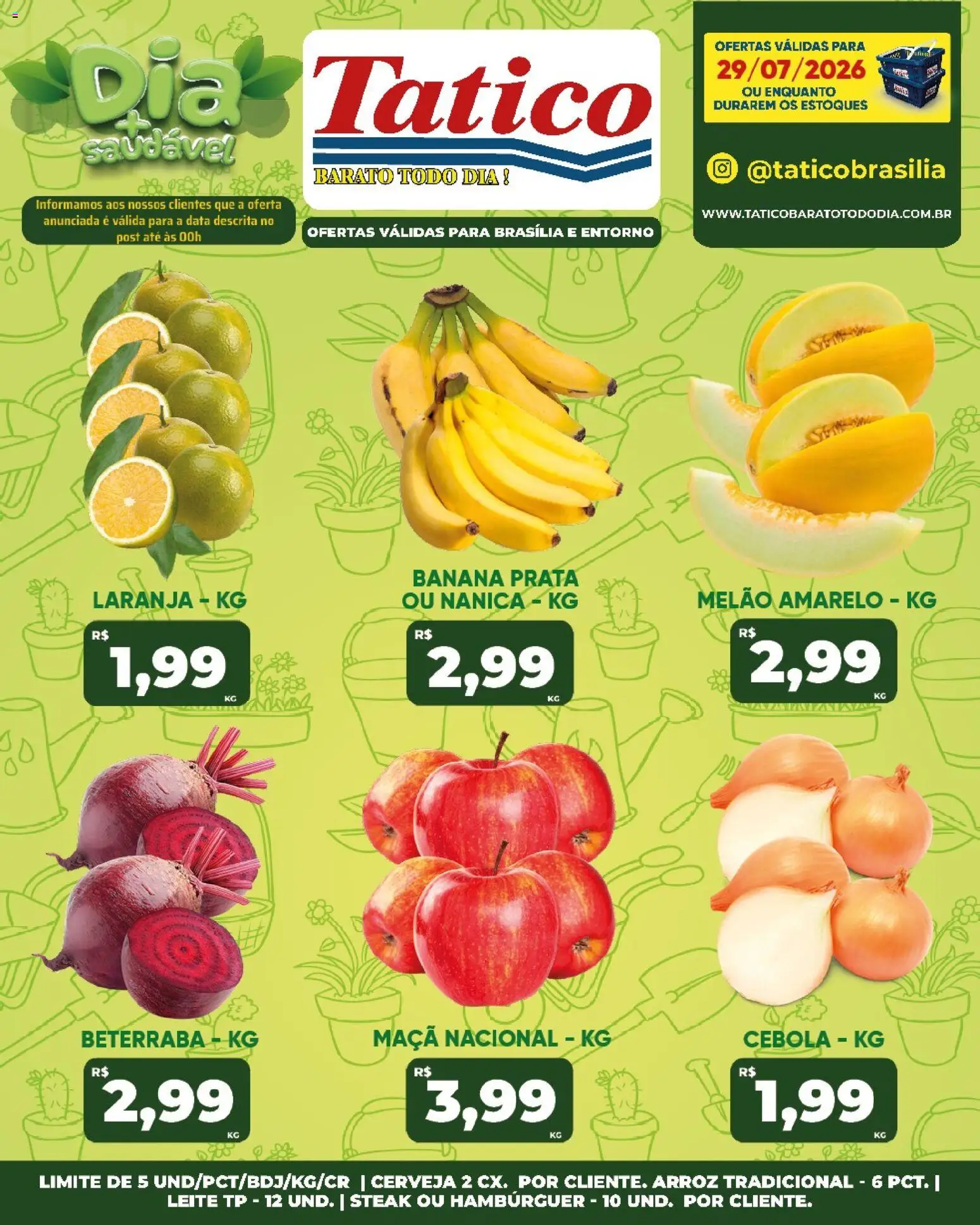 Tatico Folheto - válido de 30/07/2026 | Página: 47 | Produtos: Cebola, Cerveja, Arroz, Hambúrguer