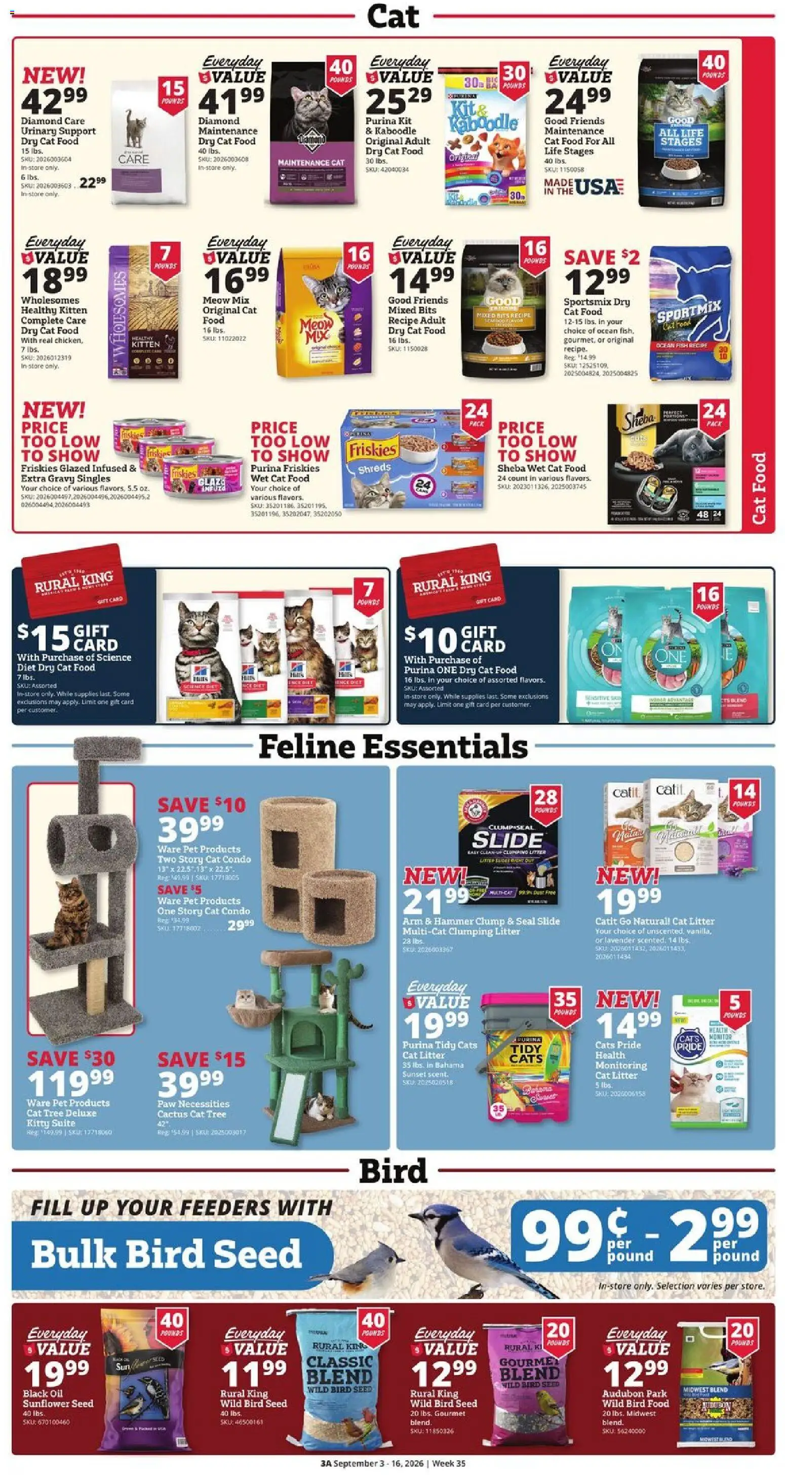Rural King Weekly Ad - valid from 09/03/2026 | Page: 5 | Products: Cat Food, Cat Litter, Hammer, Cat Tree