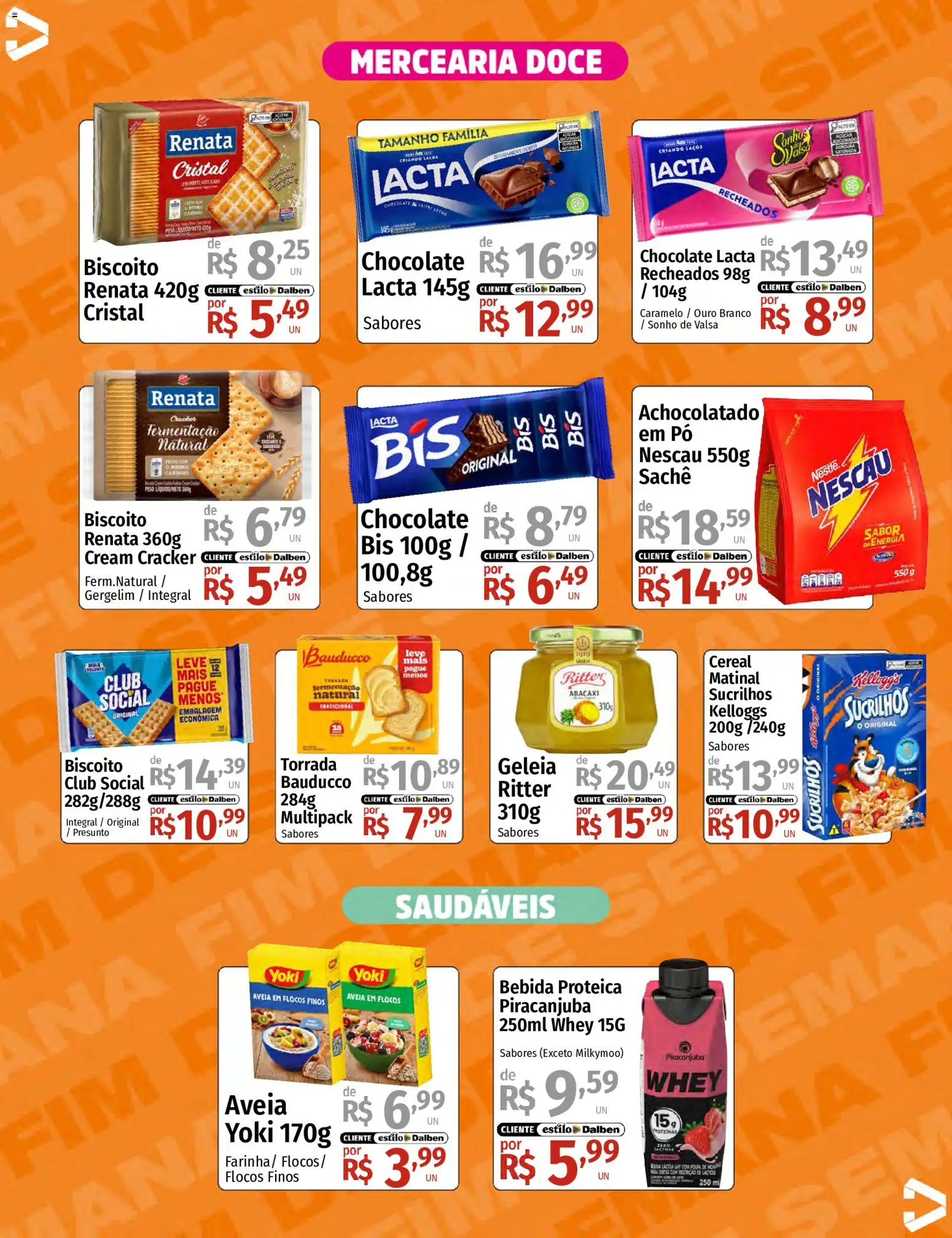 Supermercado Dalben Folheto - válido de 15.05.2026 | Página: 6 | Produtos: Nescau, Abacaxi, Bebida, Aveia