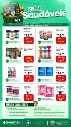 Semar Supermercado ofertas Especial Saudáveis - Pré-Visualização do folheto da loja Semar Supermercado, válido de 28/07/2026