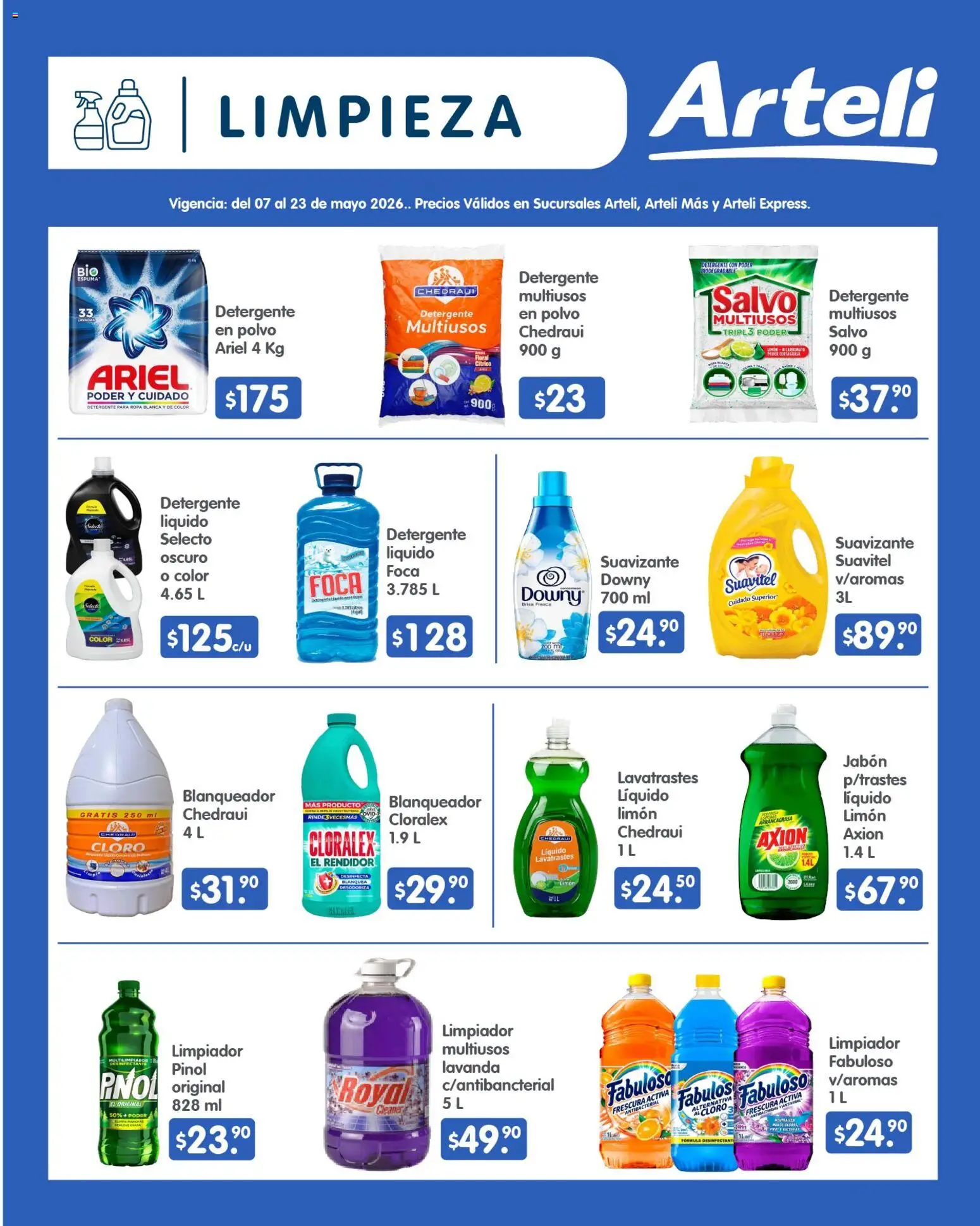 Nuevas ofertas de Arteli válidas en toda la República Mexicana desde el 07.05.2026. ¡Encuentra las mejores ofertas en Arteli folleto Quincenal! | Página: 14 | Productos: Detergente, Limpiador, Ropa, Polvo