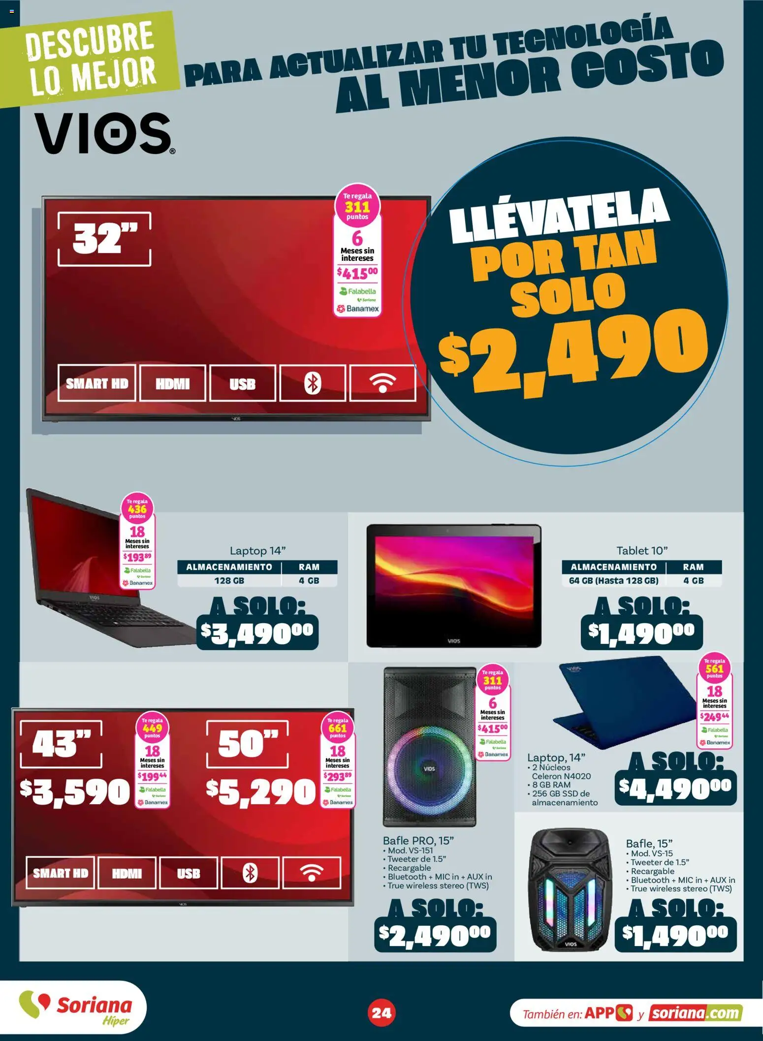 Nuevas ofertas de Soriana válidas en toda la República Mexicana desde el 31/08/2026. ¡Encuentra las mejores ofertas en Soriana Descubre lo mejor al mejor precio Híper Nacional! | Página: 25 | Productos: Tablet, Té, Laptop