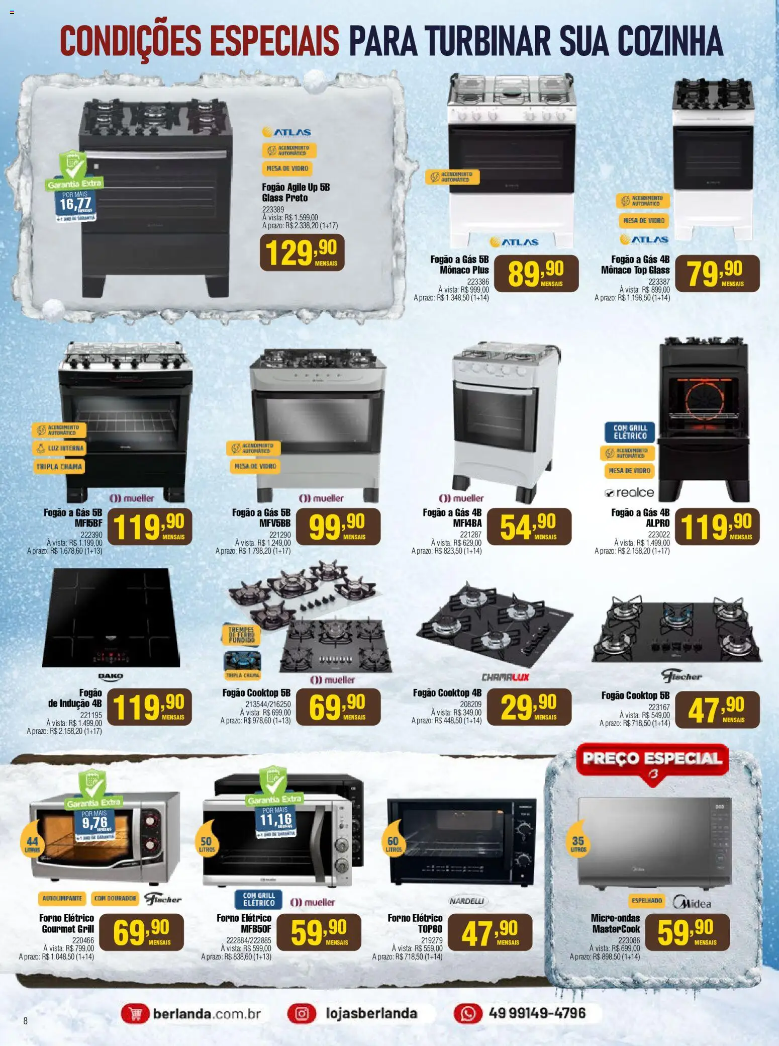 Berlanda Folheto - válido de 01/07/2026 | Página: 8 | Produtos: Forno, Grill, Forno elétrico, Microondas