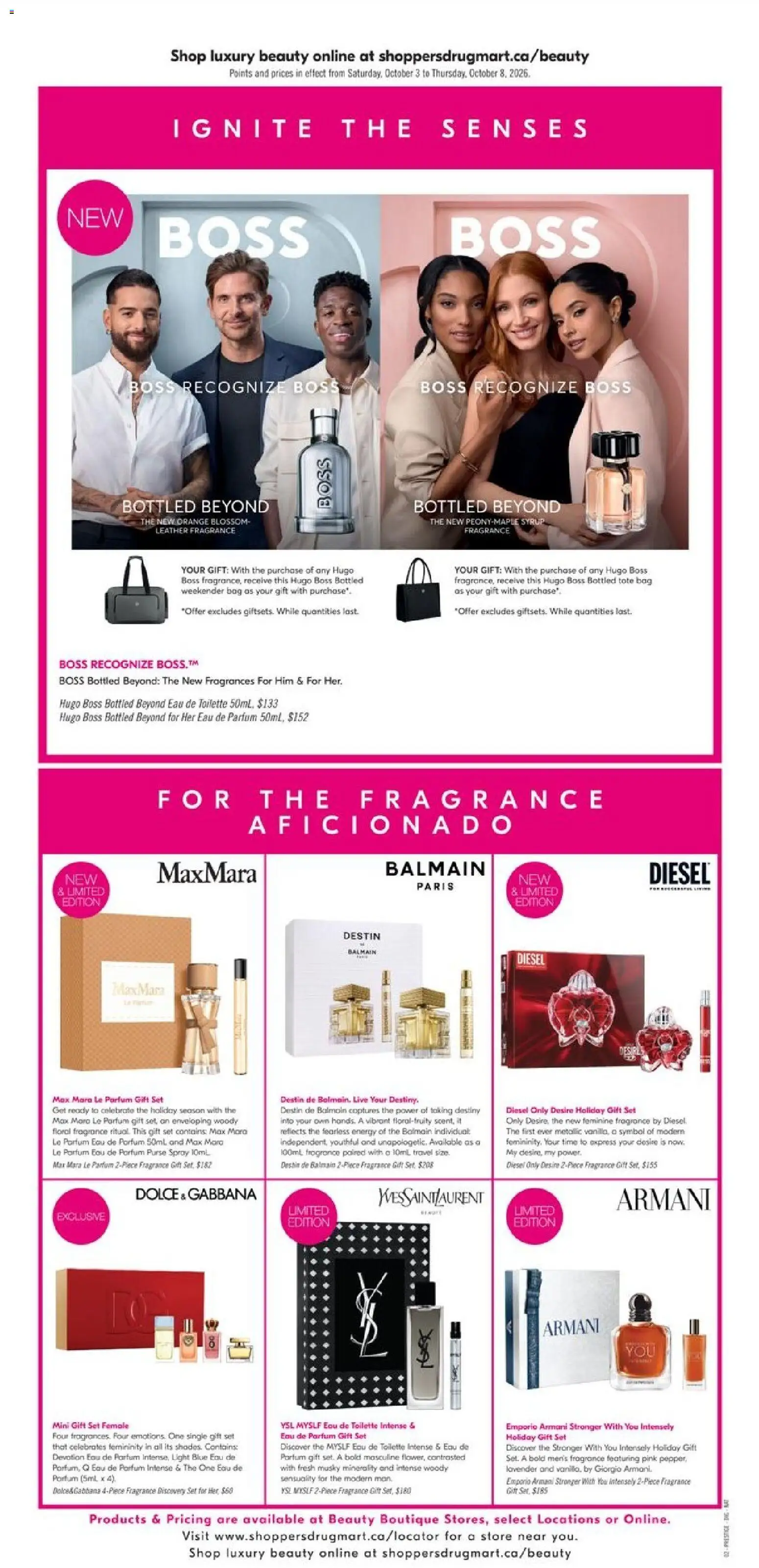 Shoppers flyer valid from Oct 3, 2026 | Page: 14 | Products: Purse, Fragrance, Eau de toilette, Toilette