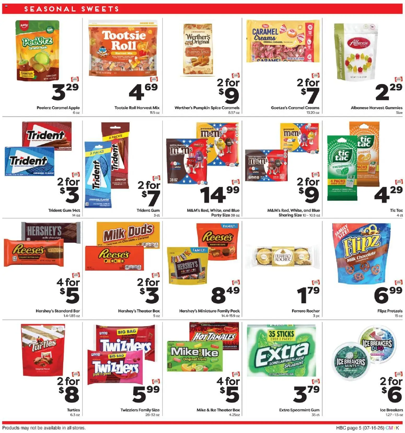 Weis Extended Savings - valid from 07/16/2026 | Page: 5 | Products: Box, Milk, Chocolate, Pumpkin