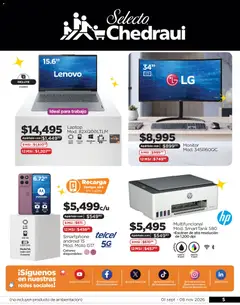 Vista previa de Chedraui Apártalo así de fácil y cumple tus deseos, nuevo folleto de la tienda, válido en México a partir del 01/09/2026 | Página: 5 | Productos: Monitor, Escaner, Smartphone, Laptop