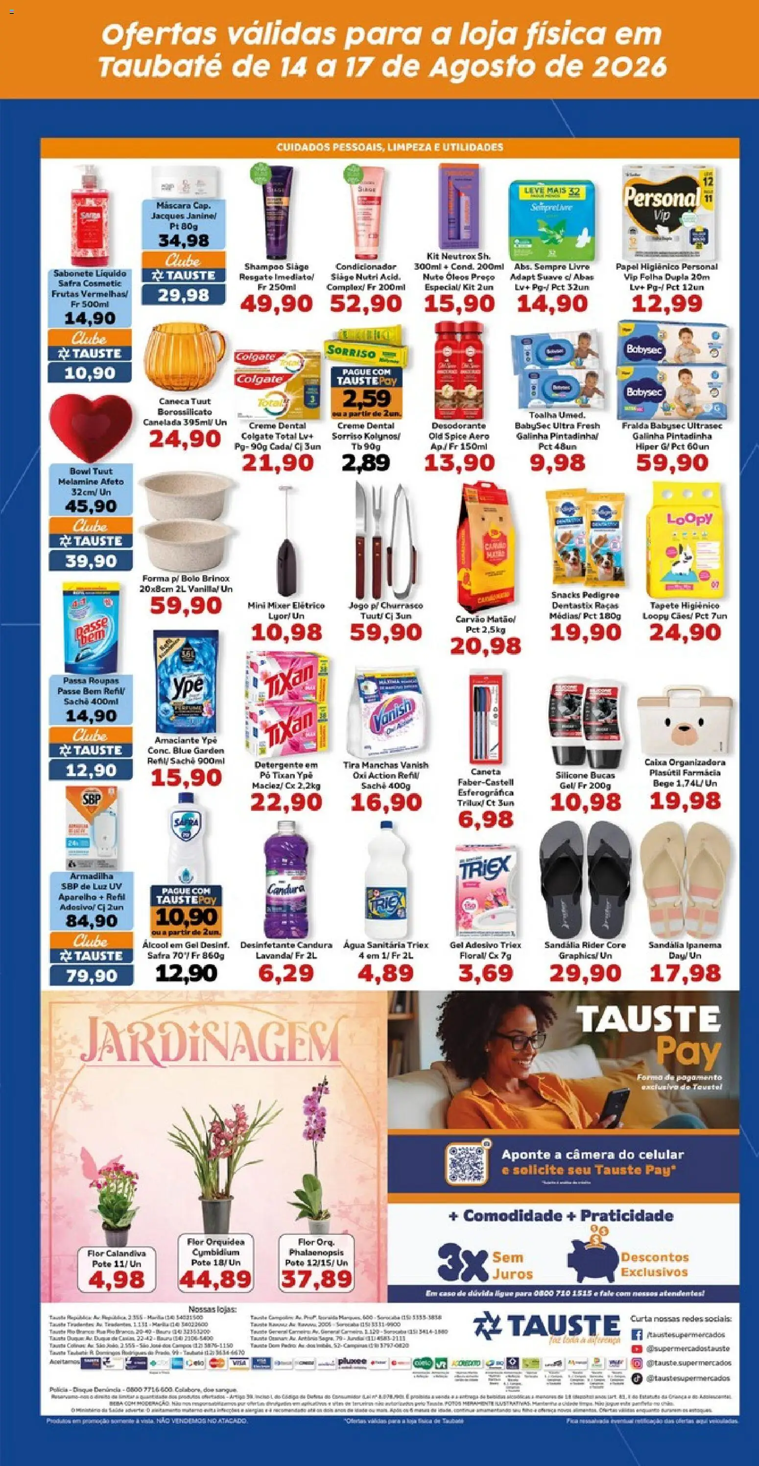 Tauste Folheto - válido de 14/08/2026 | Página: 5 | Produtos: Tira manchas, Álcool, Desodorante, Amaciante