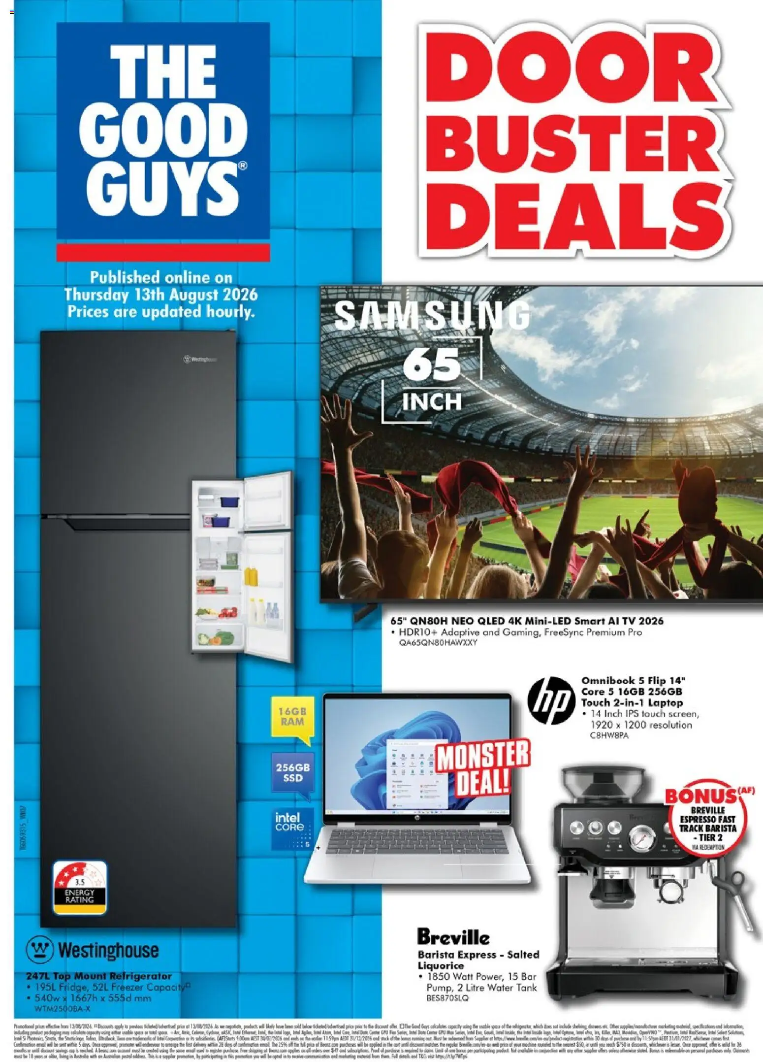 The Good Guys catalogue - valid from 13/08/2026 | Page: 1 | Products: Door, Tv, Freezer, Refrigerator