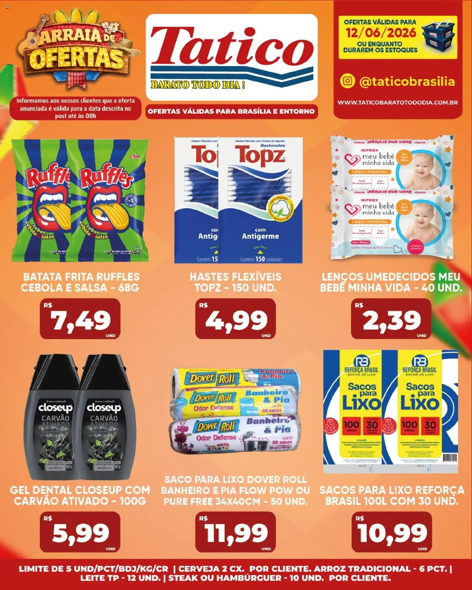 Tatico Folheto - válido de 12.06.2026 | Página: 18 | Produtos: Cebola, Arroz, Algodão, Pia
